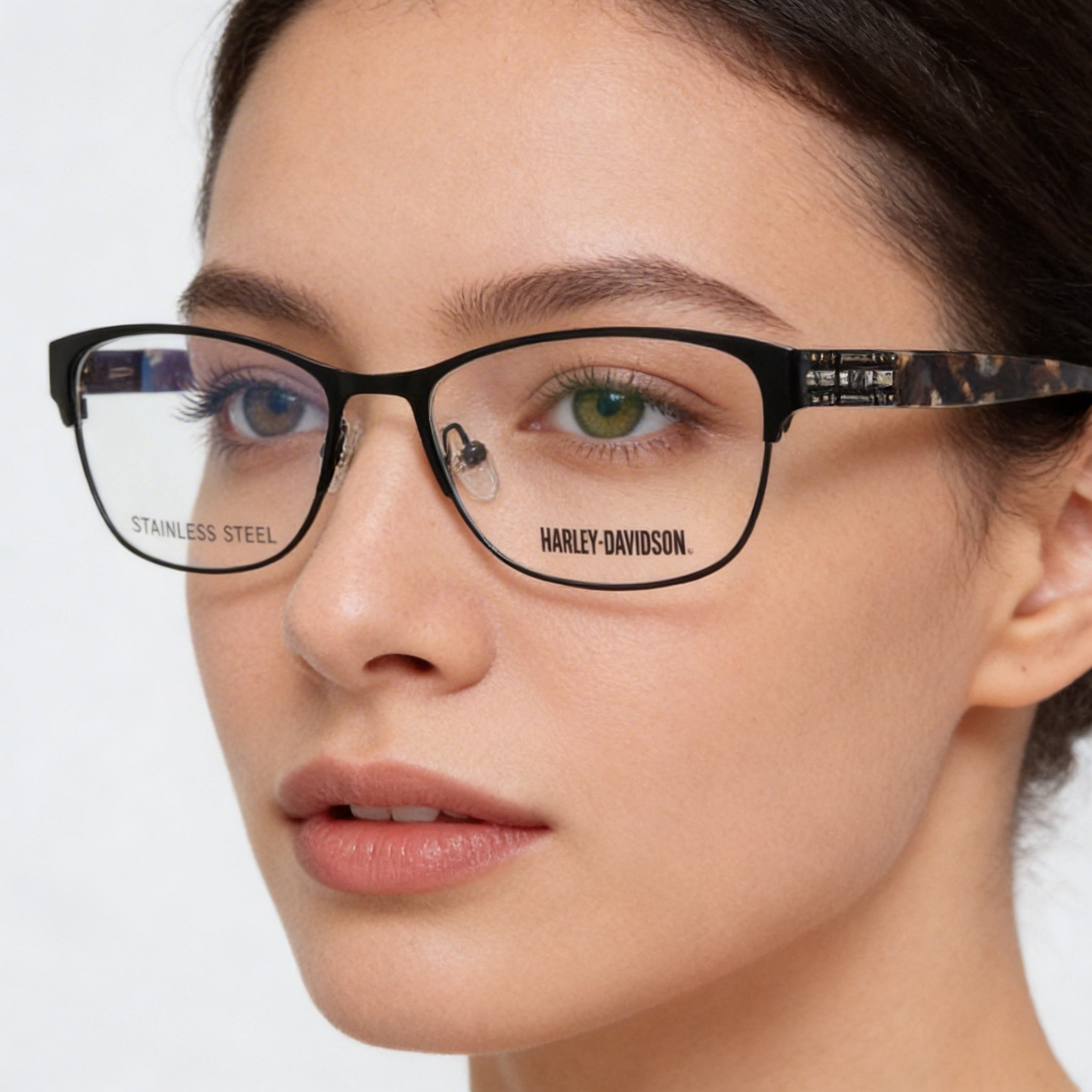 Gafas Harley-Davidson Hd0540 de metal para mujer, sin graduar, en negro mate, habana y perla, 54 mm, Photo 4