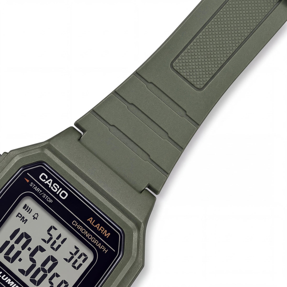 Casio W217H Men's Green Digital Watch, Alarm, Chronograph, 50M Water Resistant, LED Backlight, Photo 2