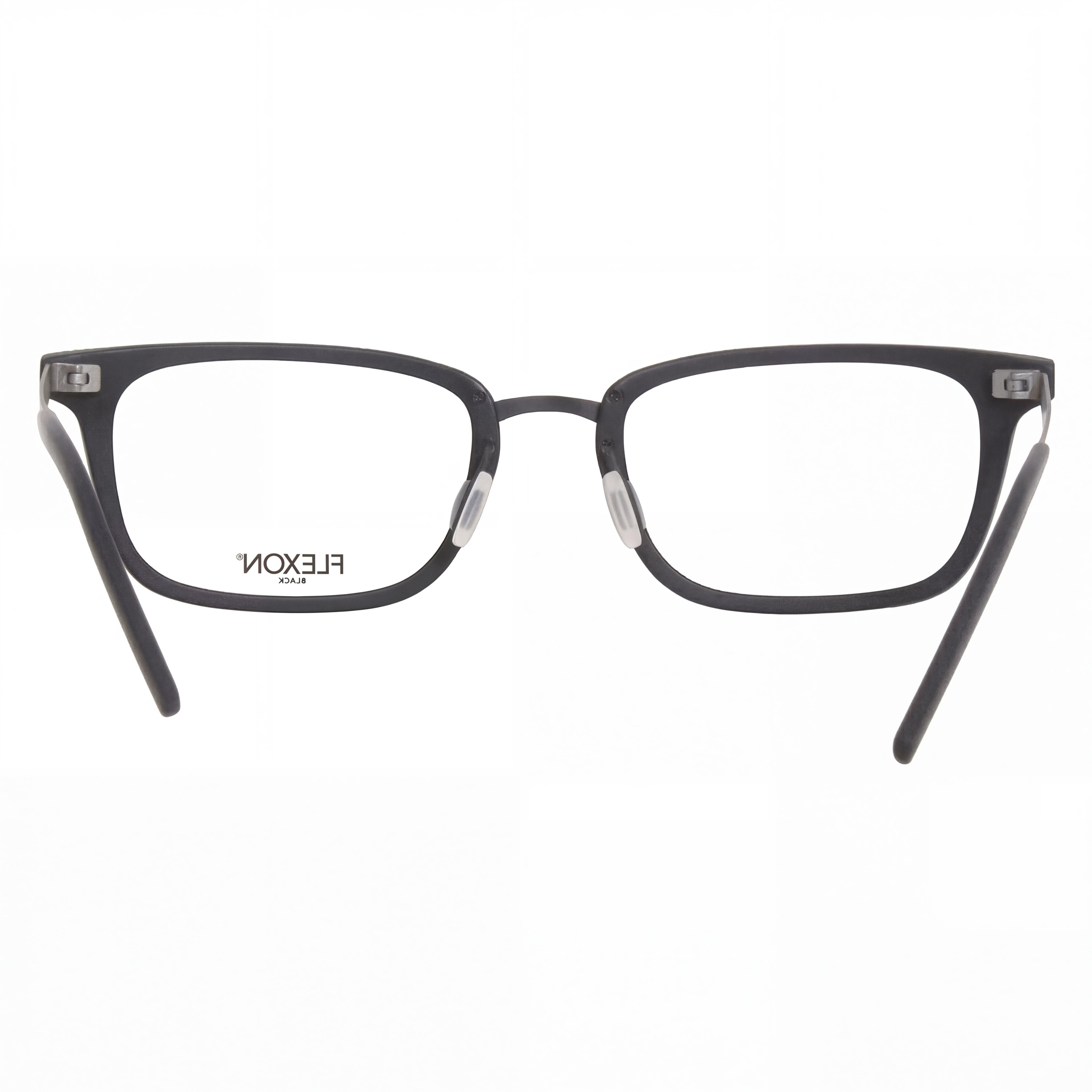 Gafas unisex Flexon B2021 con montura completa, rectangular, de metal y color negro, de policarbonato, no polarizadas, 54-20-145 mm, Photo 3