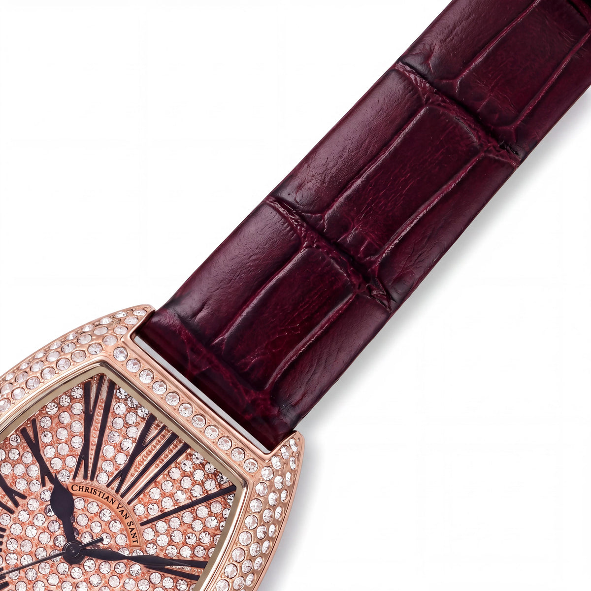 Reloj casual de cuarzo Christian Van Sant para mujer, oro rosa con esfera y bisel de cristal, resistente al agua, cristal mineral resistente a los arañazos, Photo 3