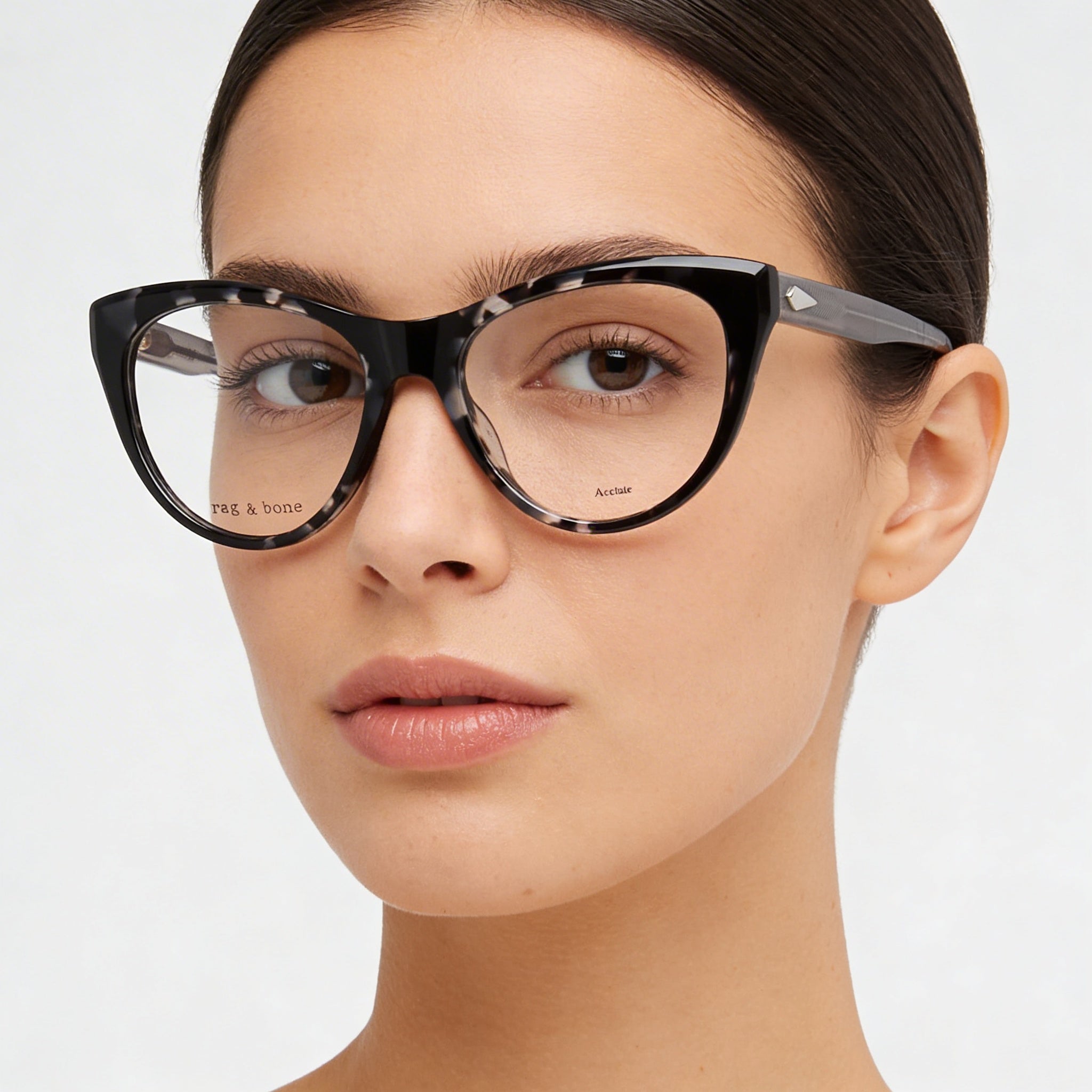 Gafas de sol de acetato modernas para mujer Rag & Bone con montura Habana Gris y lentes de policarbonato, ancho de lente de 51 mm, Photo 3