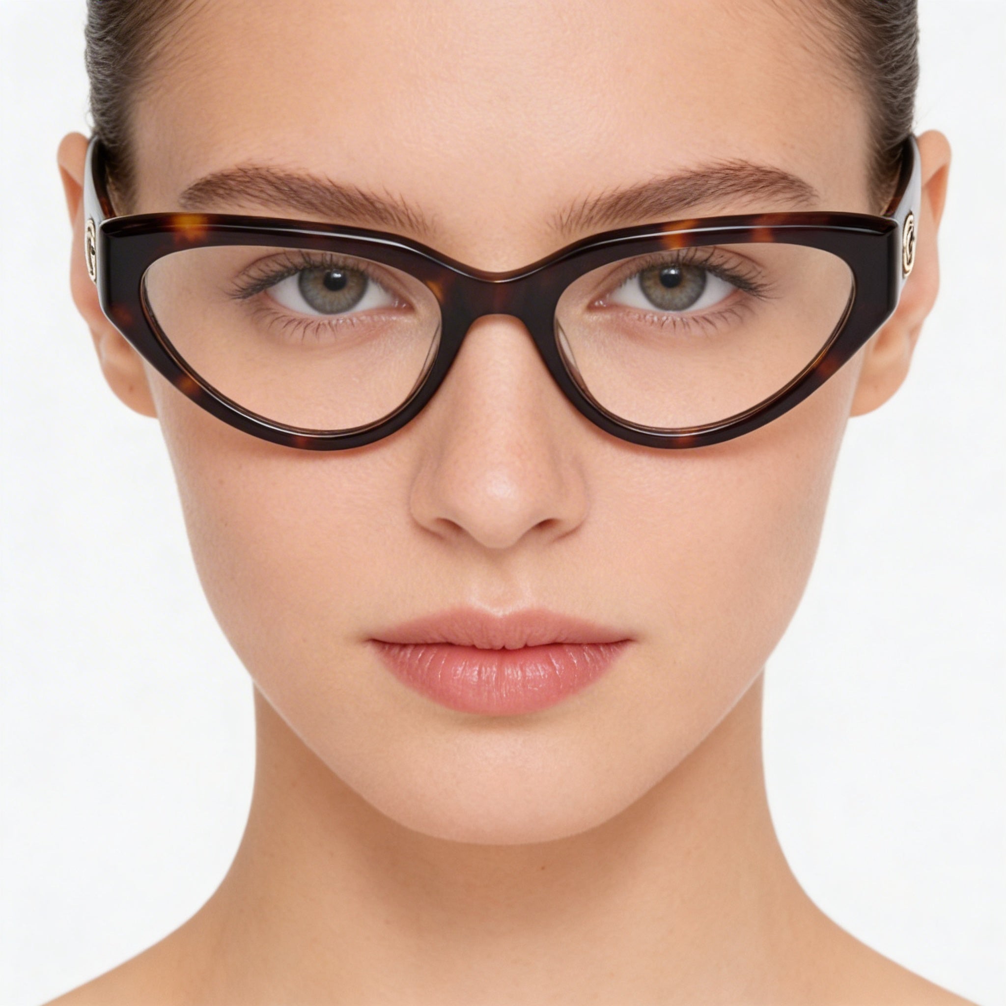 Montura de gafas Guess Gu50113 de mujer color Habana Oscuro, diseñada para lentes recetados, talla 53-18-145, Photo 3