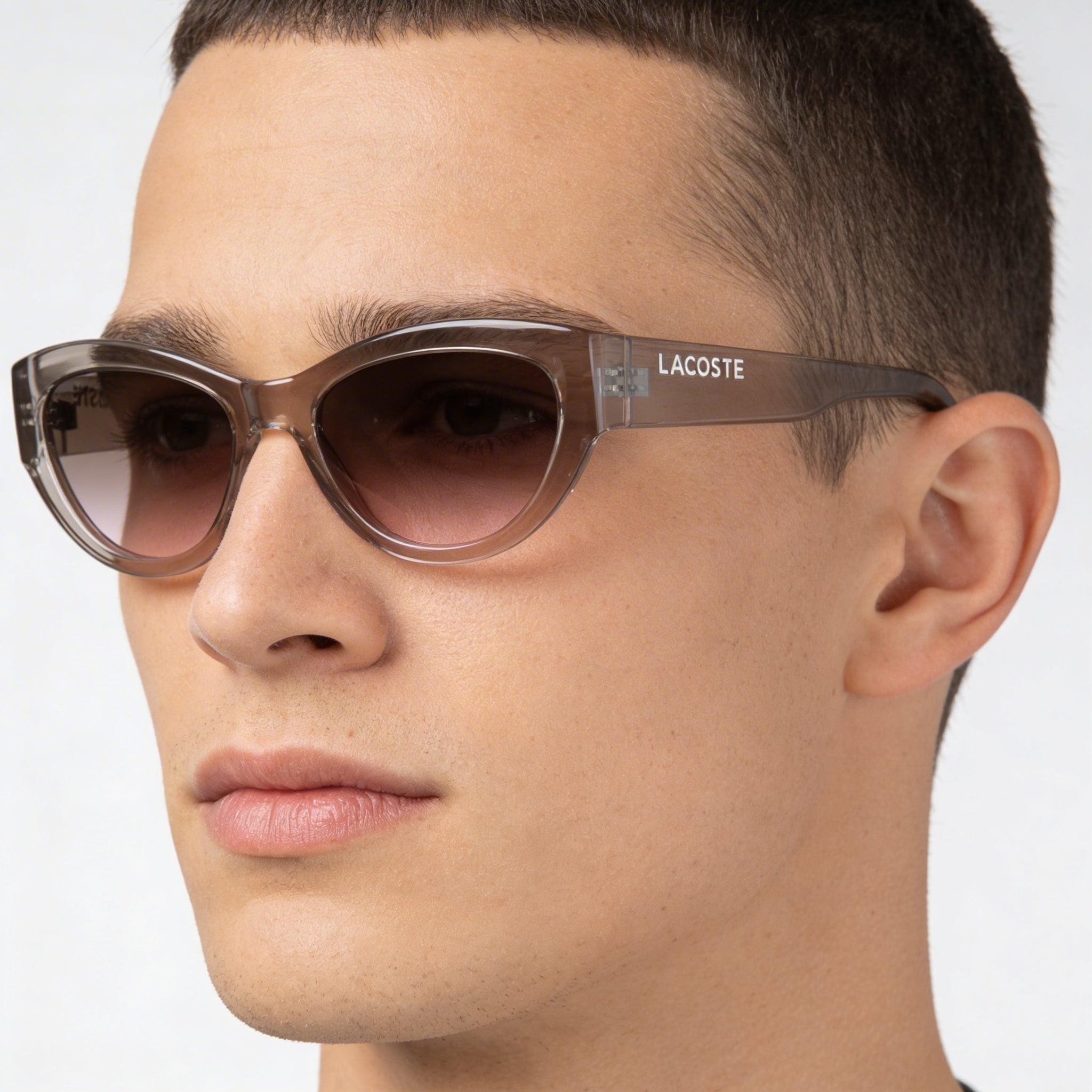 Gafas de sol Lacoste L6013s para hombre, protección UV, montura de acero inoxidable, lente de policarbonato, gris metálico 54mm, Photo 5