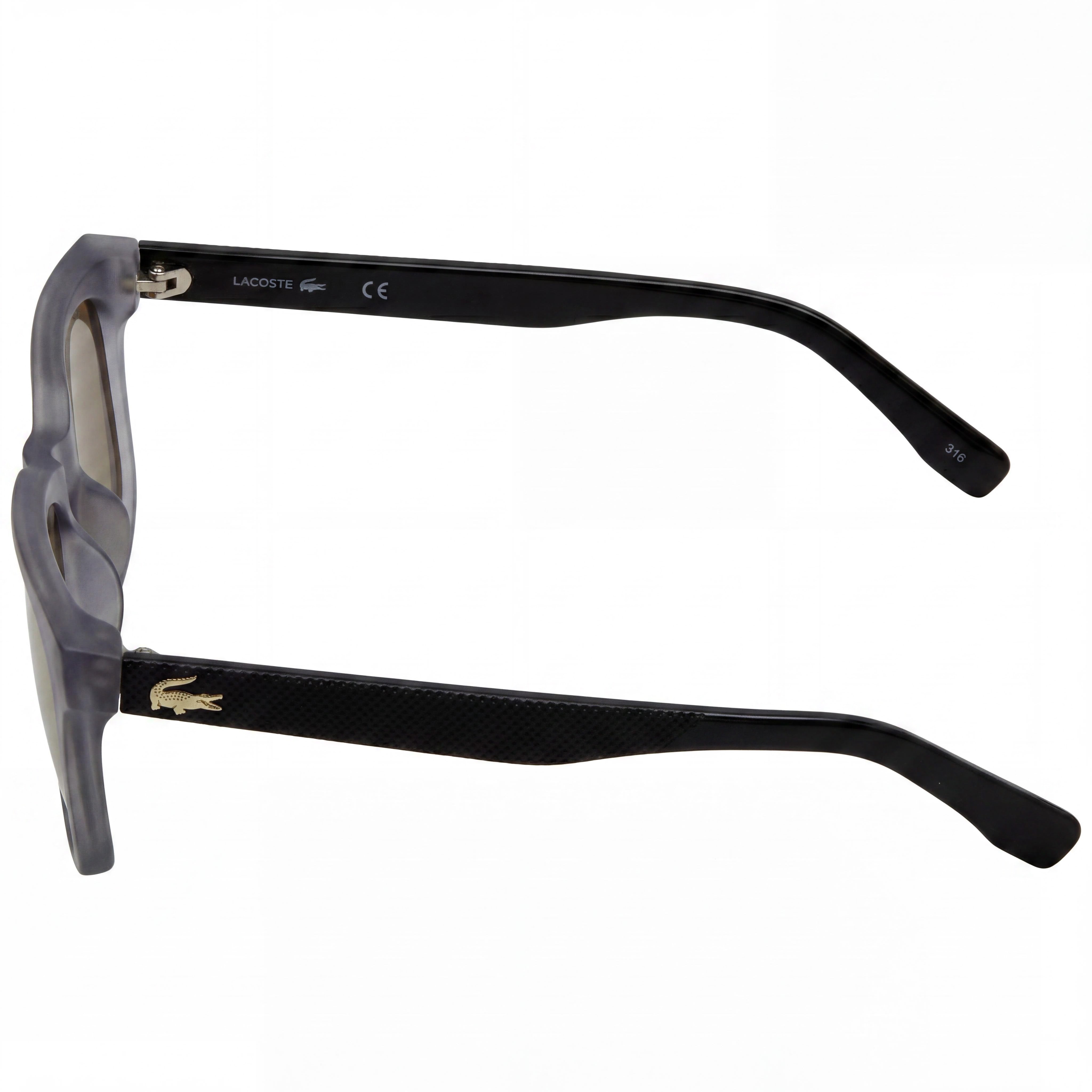 LACOSTE Eyewear L838sa Women's Rectangular Plastic Sunglasses Matte Gray Frame Grey Lens 56-17-140, Photo 4