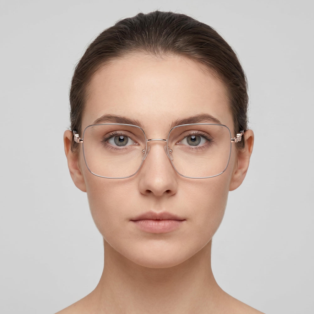 GUESS Gu2953 Montura de Gafas para Mujer de Metal Gris Brillante, Ancho de Lente 140, Ancho de Puente 17, Longitud de Patilla 46