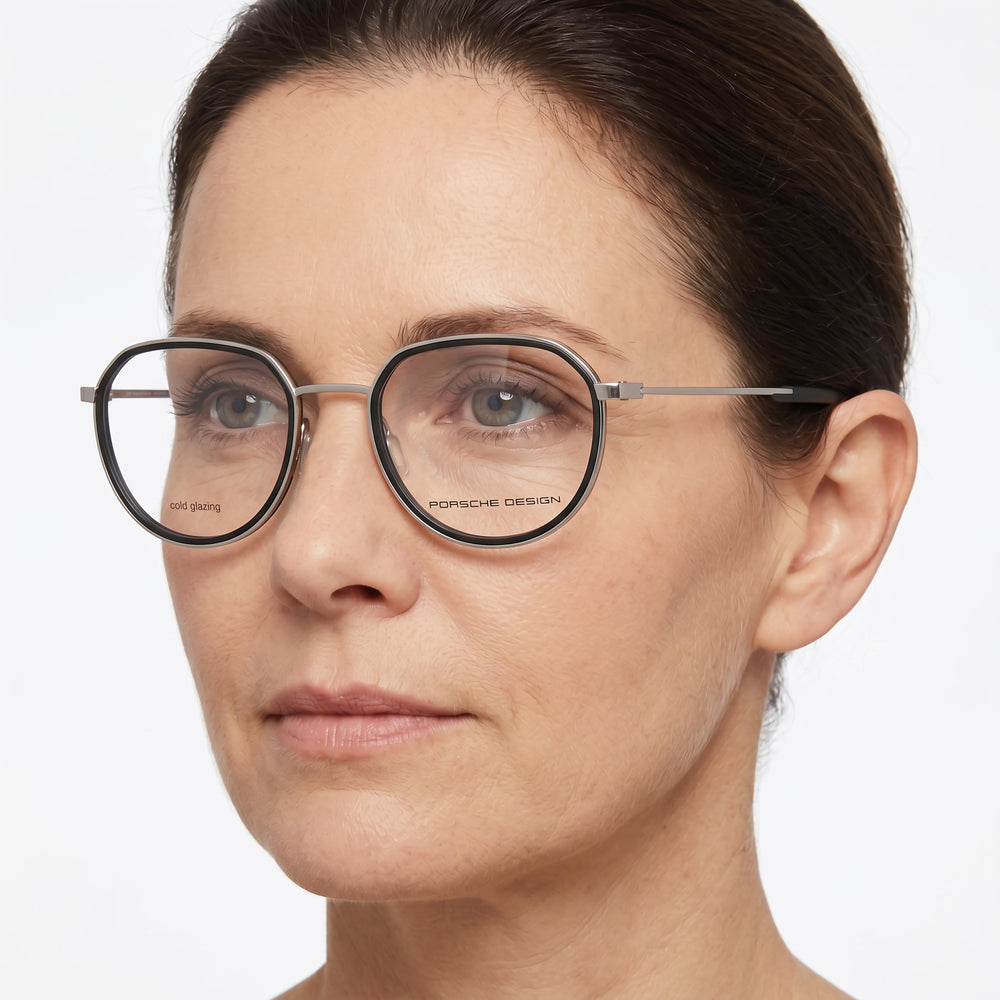 Porsche Design P8740 Gafas Unisex Modernas, Paladio 53mm, Lentes Demostración Transparentes, Aptas para Graduación