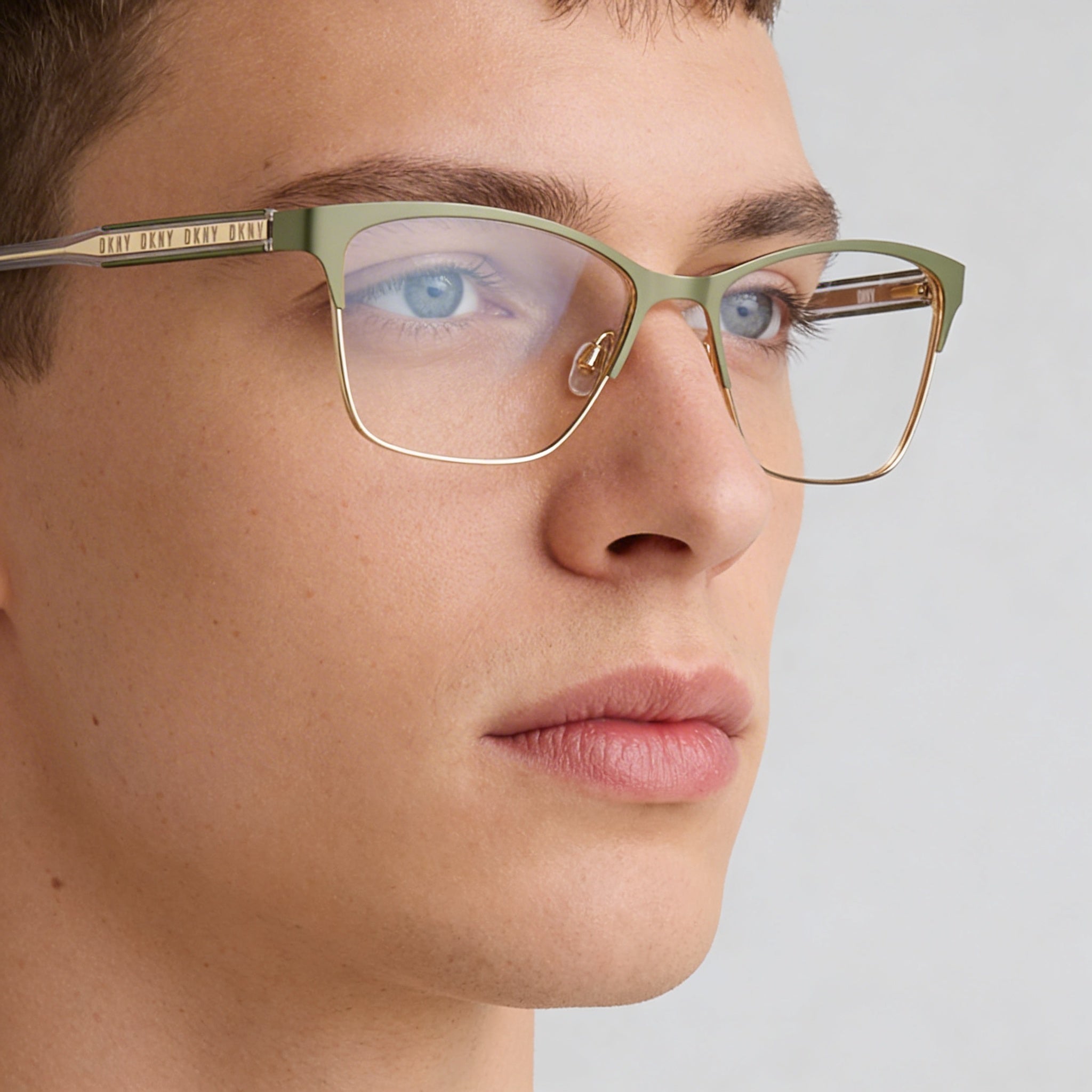 DKNY Dk3008 Unisex Eyewear featuring Metal Frame in cargo/gold, Polycarbonate Non-polarised Lenses, Size 53-16-140mm, Photo 5
