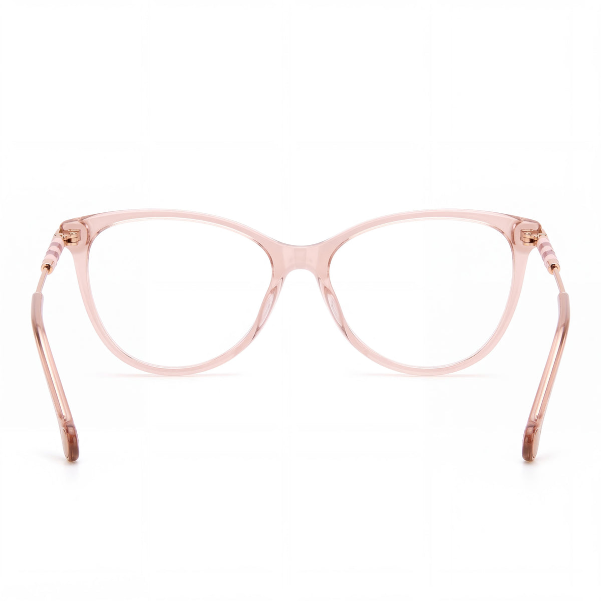 Carolina Herrera 0043 Women's Classic Transparent Nude Pink Plastic Eyeglasses with Nude Lenses 55mm, Photo 2