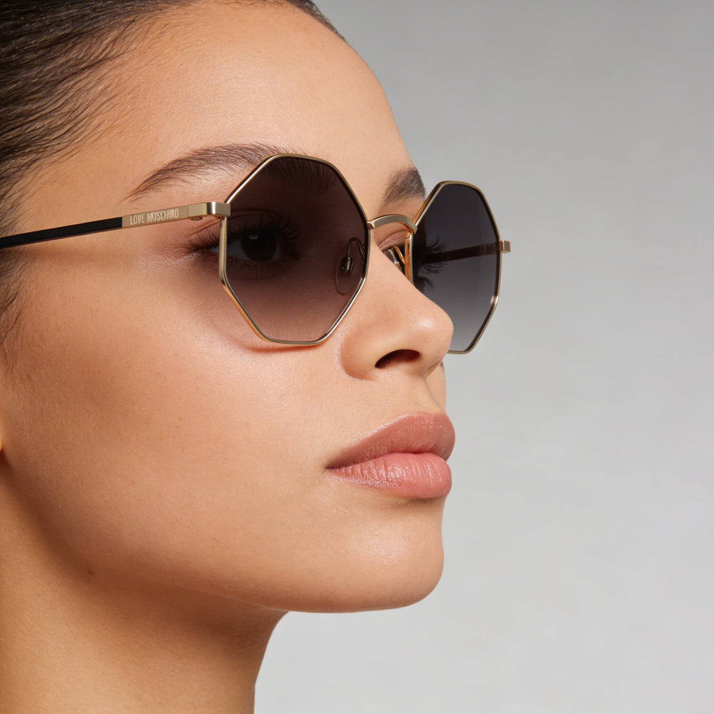 Gafas de sol Moschino MOL029/S para mujer, montura y lentes oro rosa, aleación de acero, protección UV, 56 mm