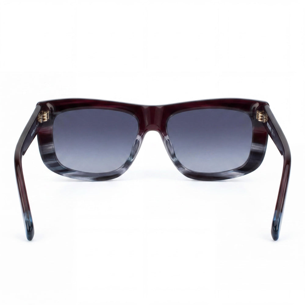 Gafas de sol Missoni Modern Mis 0111/s para mujer, montura de acetato azul violeta con lentes de cuerno de piscina azul, protección UV, 56 mm