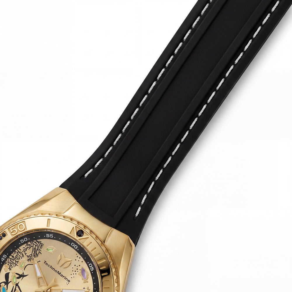 Technomarine Cruise TM-125010 Unisex Acero Inoxidable Dorado Correa de Silicona 40mm Cuarzo 10 ATM