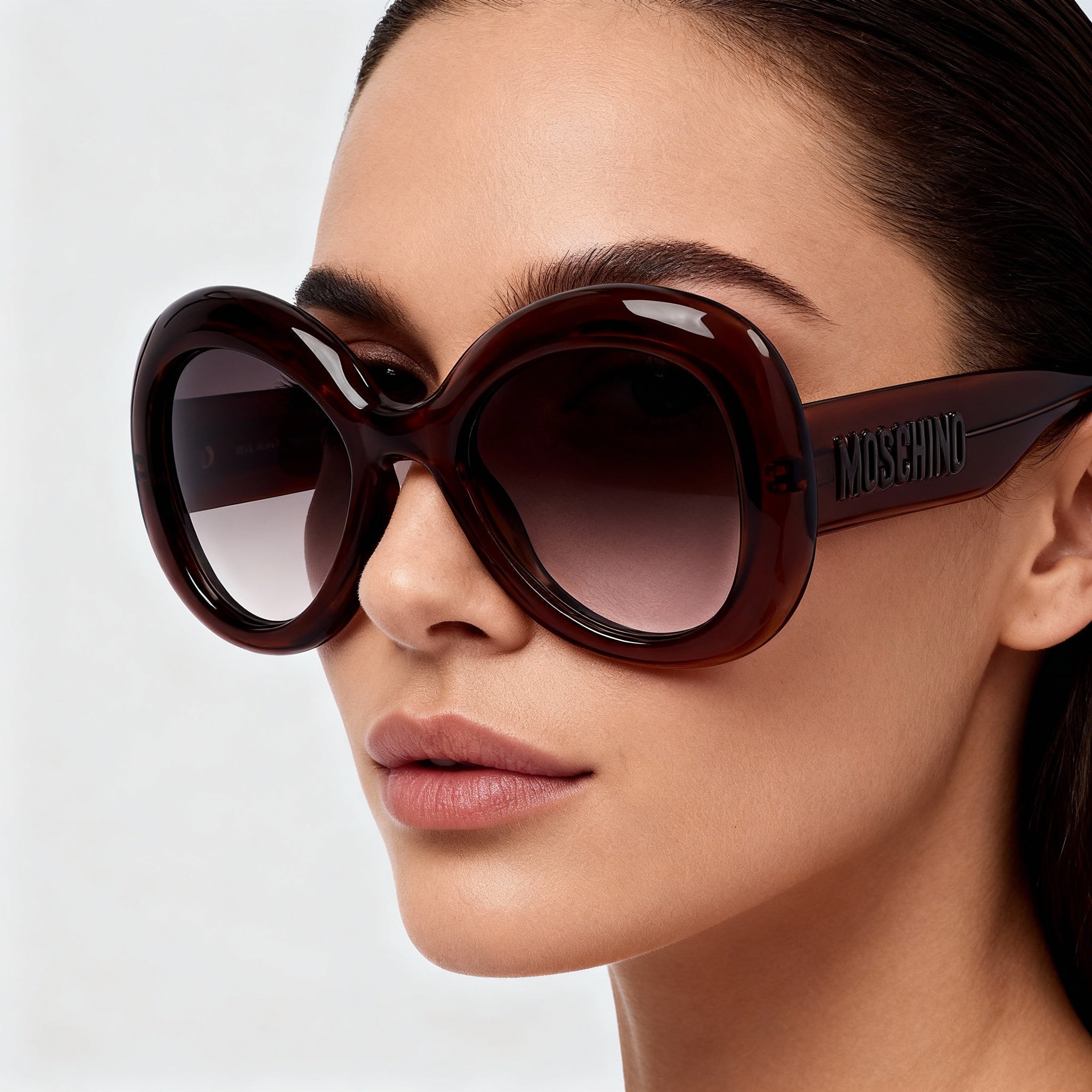 Moschino Women's Wayfarers Brown Frame Brown Shaded Lens Injected Propionate UV Protection Sunglasses 54-22-140, Photo 5