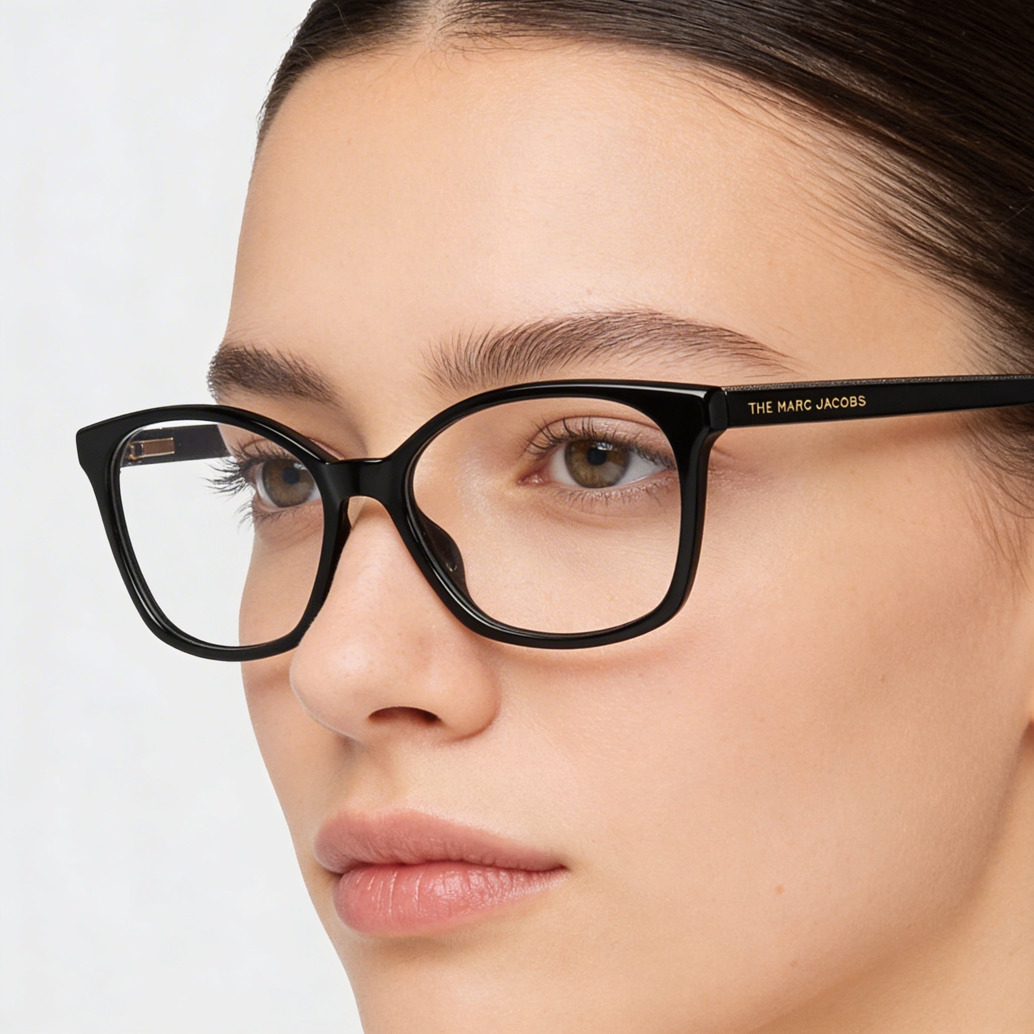 Marc Jacobs Marc 464 Women's Full-Rim Square Acetate Eyeglasses in Black Frame Color, 53mm Lens Width, Photo 3