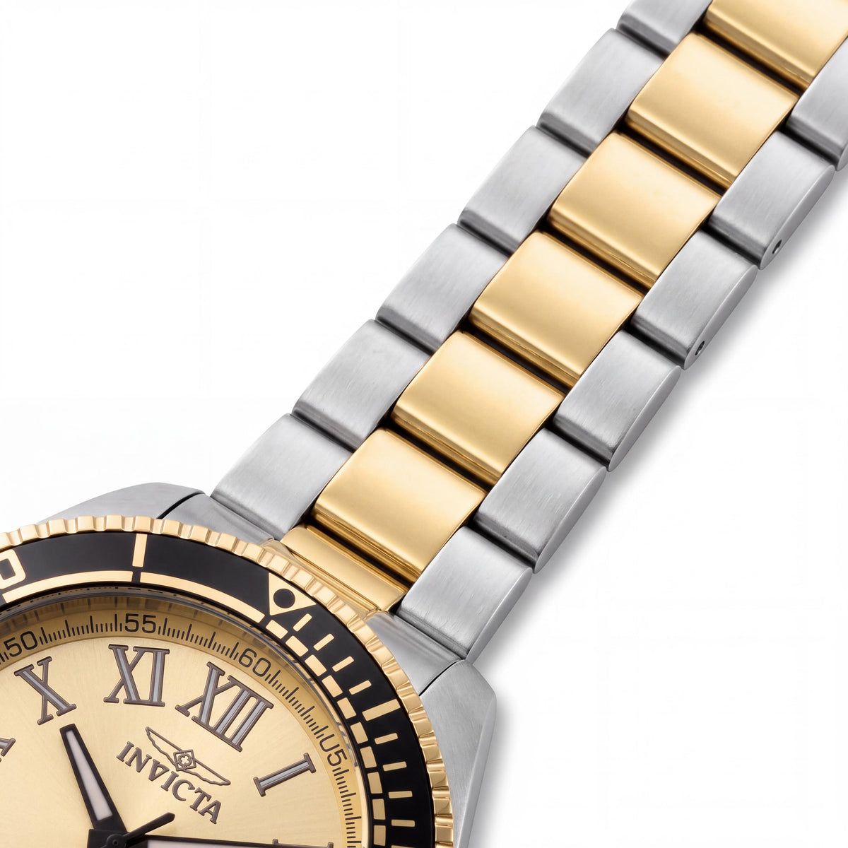 Invicta Pro Diver 15000 Unisex Silver Stainless Steel Bracelet Quartz Watch, Gold Dial, 45mm Case, 100M Water Resistant, Photo 2
