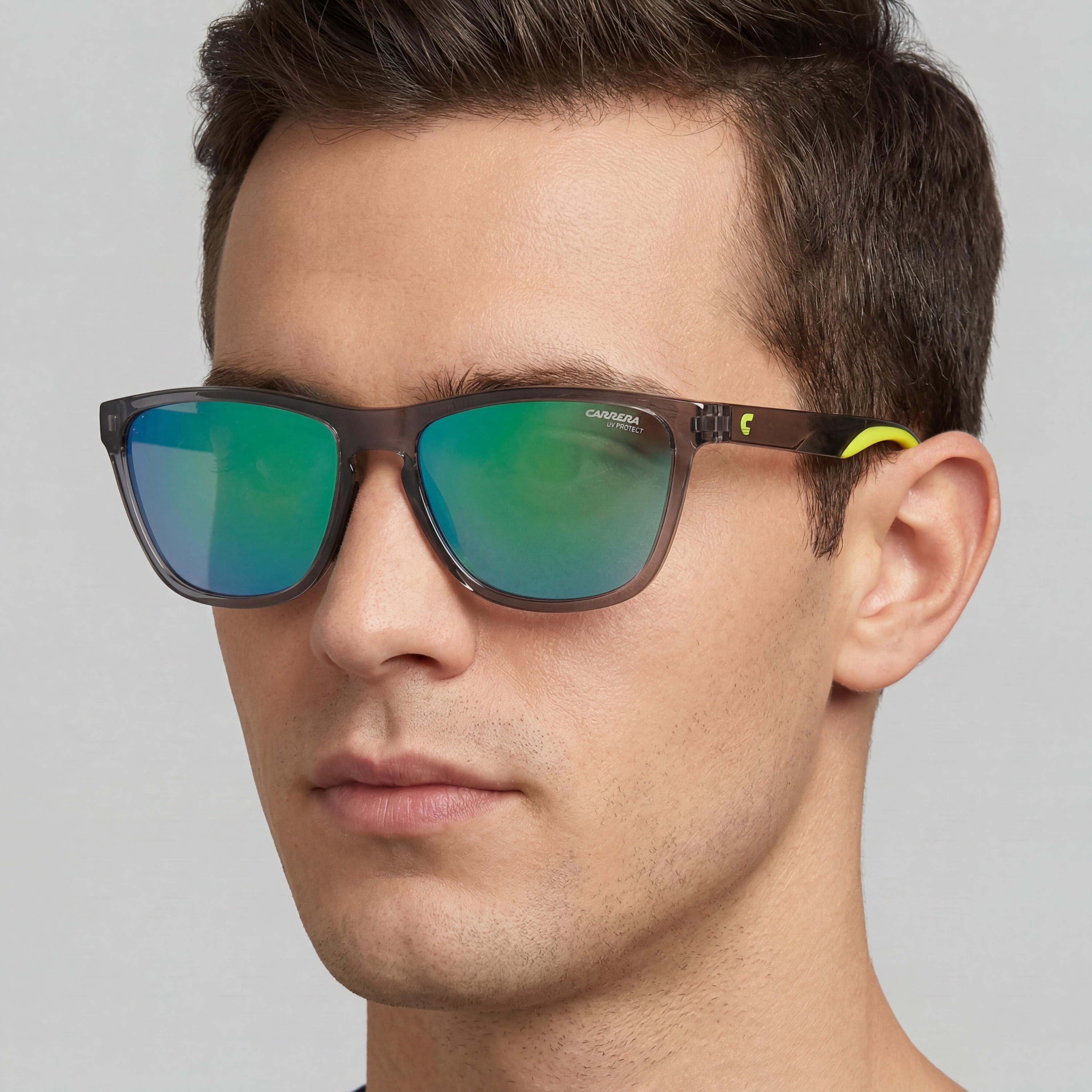Carrera 8058/s Modern Men's Grey Polyamide Frame, Green Multilayer Polarized Lenses with UV Protection, 56mm, Photo 5