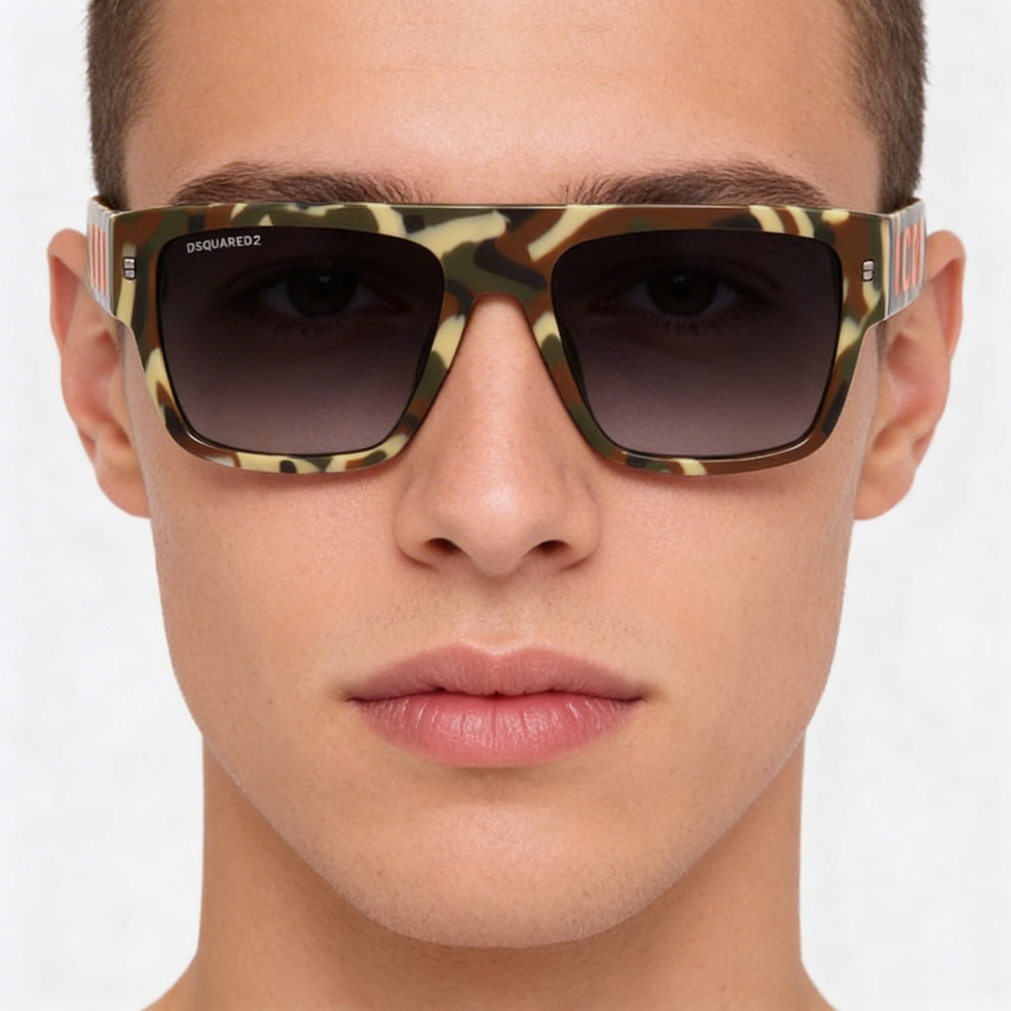 DSQUARED2 Icon 0003/S Camo Plastic Unisex Sunglasses, Gray Gradient Lenses, UV Protection 56-18-145, Photo 4