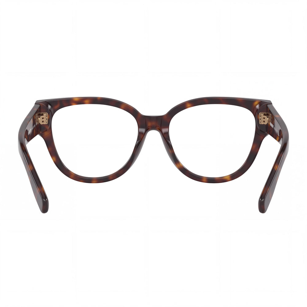 Monturas ópticas unisex BURBERRY en color marrón con lentes de demostración transparentes, listas para graduar.