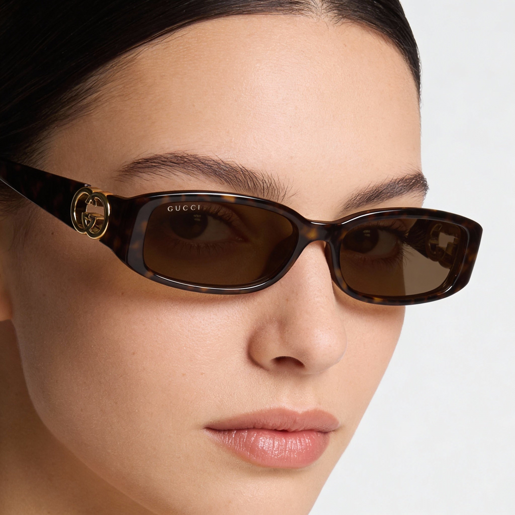 Gucci Gg1661s 002 Women's Rectangular Havana Plastic Non-Polarized Sunglasses 54mm, Photo 3