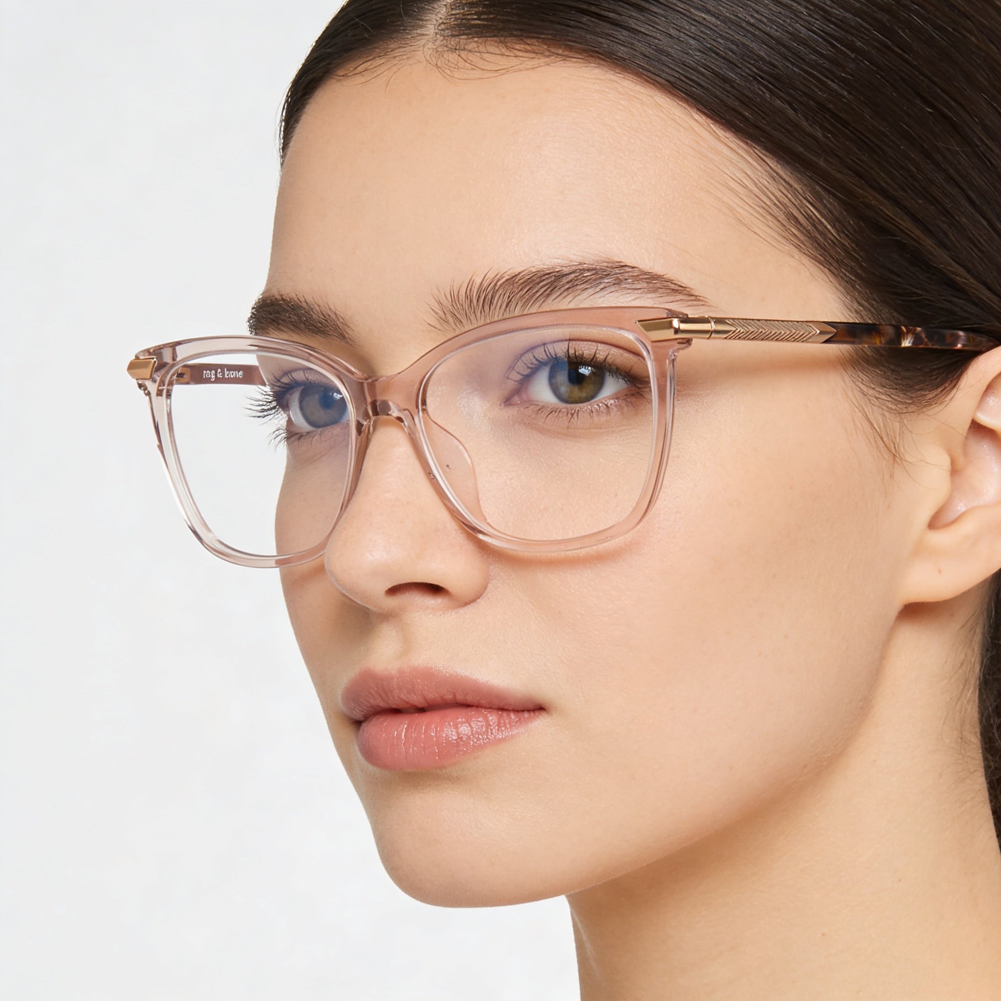 rag & bone Modern Women's Sunglasses with Beige Acetate Frame, Polycarbonate Lenses, 51mm Lens Width, 15mm Bridge Width, Photo 4