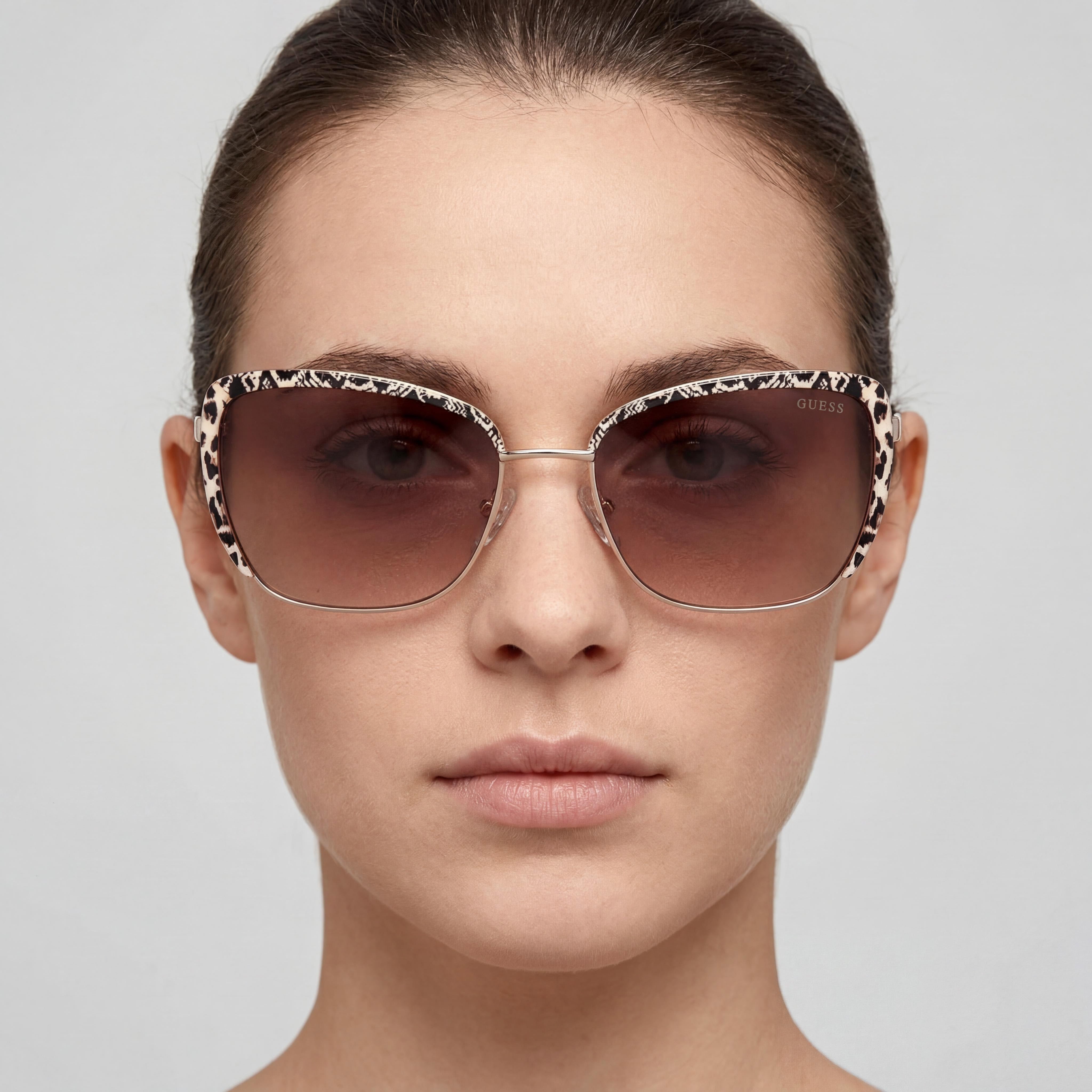 GUESS GU00218 Casual Unisex Shiny Rose Gold Metal Non-Polarized Sunglasses 57mm, Photo 5