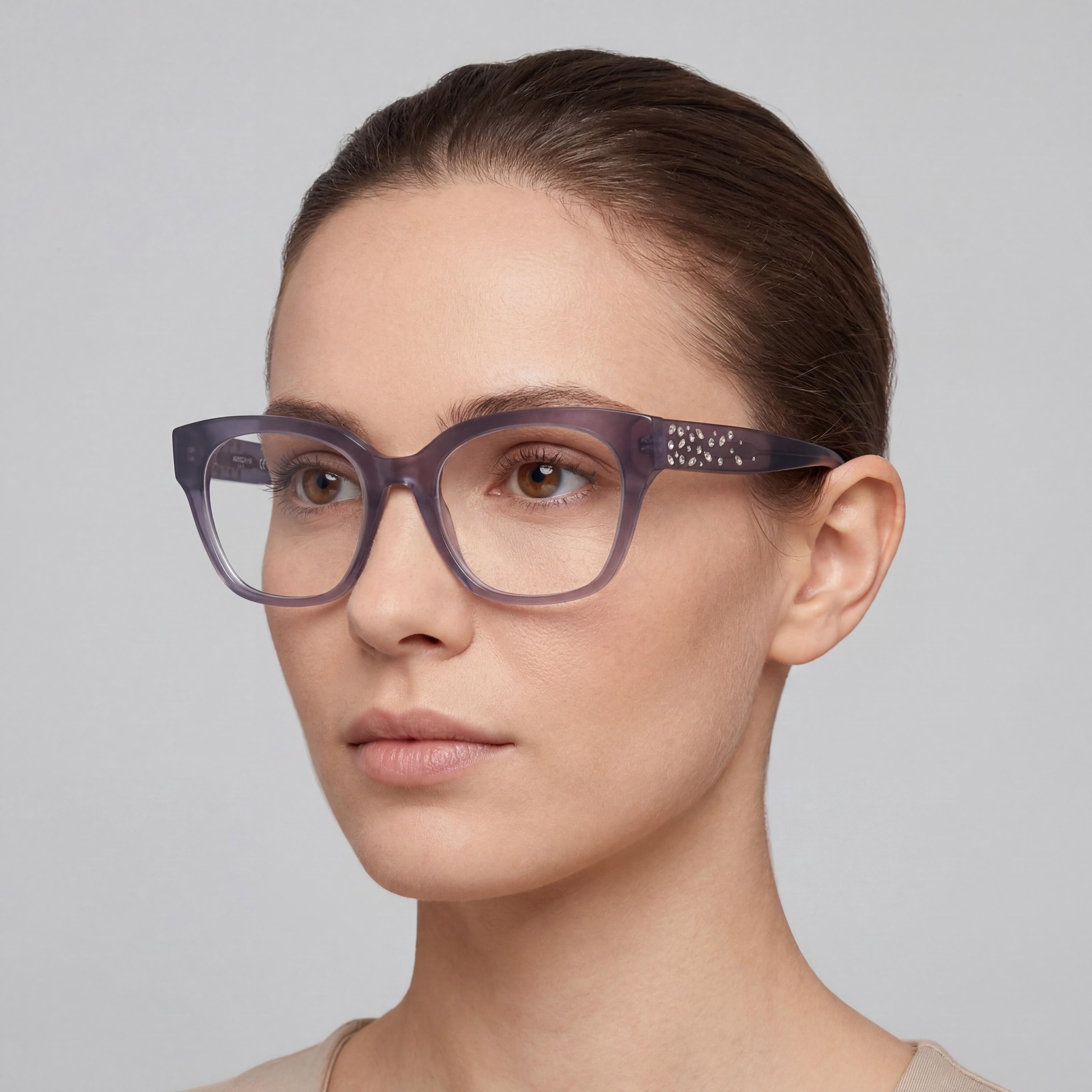 GUESS by Marciano Gm50017 Shiny Grey Plastic Frame Optical Eyeglasses for Women, Size 52/19/140, Photo 4
