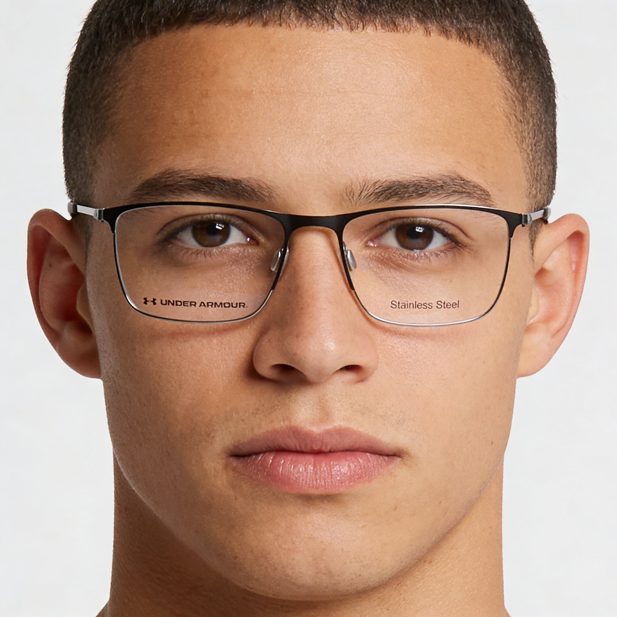 Gafas de sol unisex modernas Under Armour de policarbonato marrón no polarizado con montura de acero de aleación de 55 mm, Photo 4