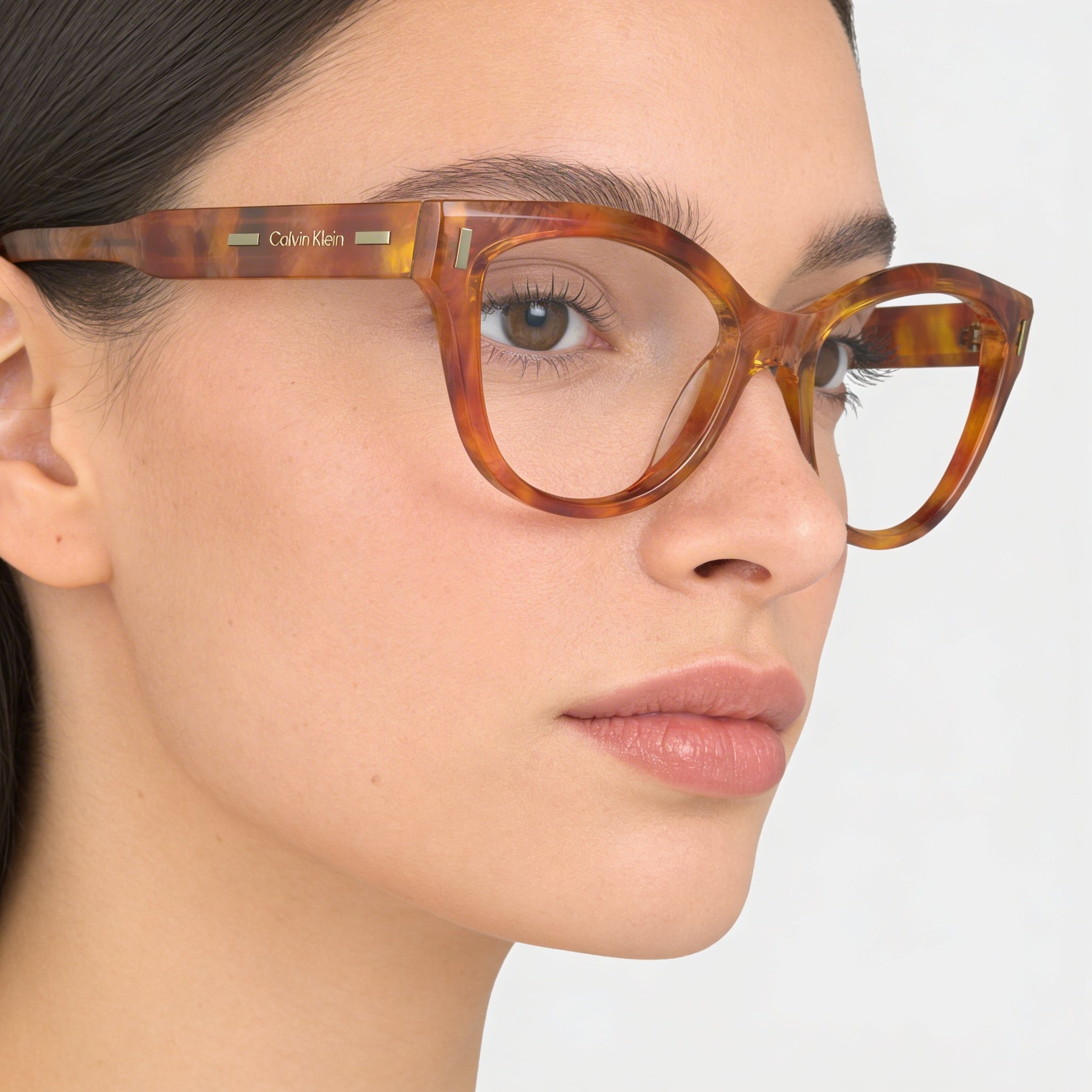 Gafas de sol Calvin Klein Ck23541 para mujer con montura de acetato y lentes de policarbonato en color caramelo Havana de 53 mm, Photo 5