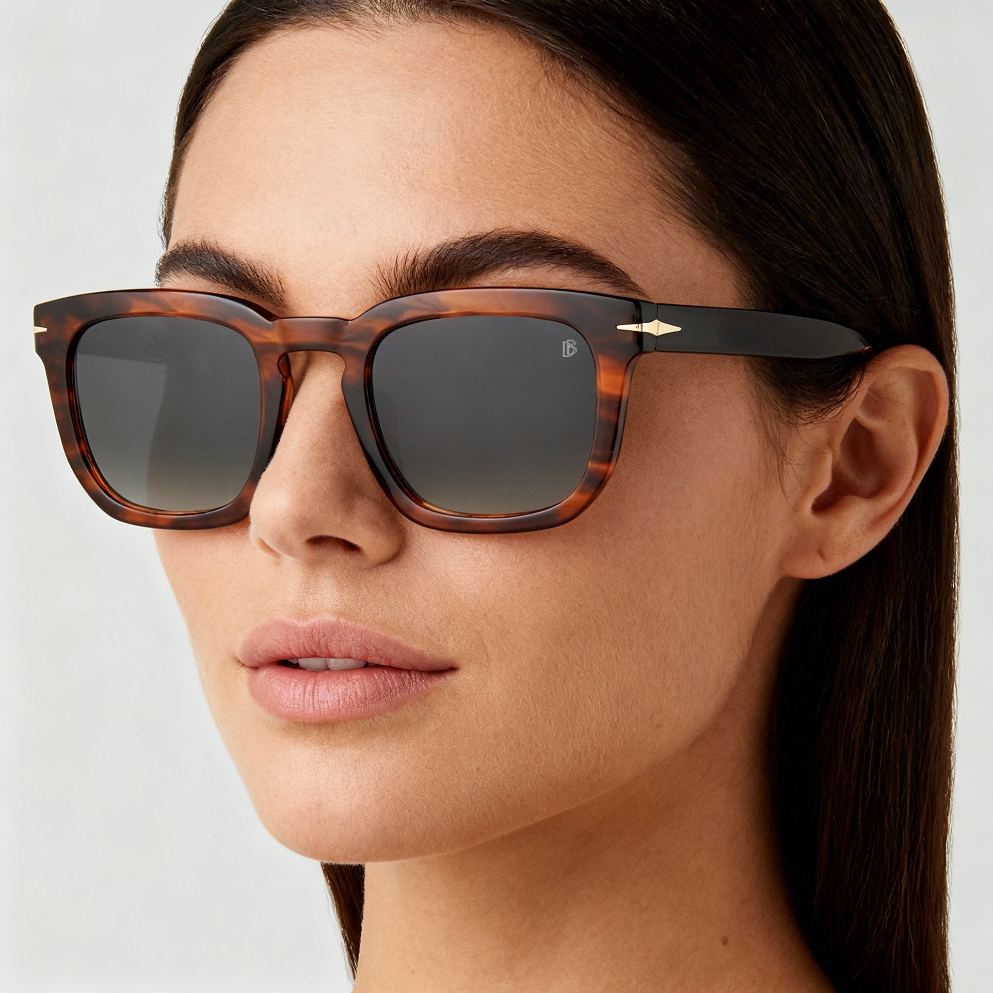 David Beckham Db 7076/s Women's Modern Acetate Brown Horn Non-Polarized Sunglasses 50mm, Photo 4