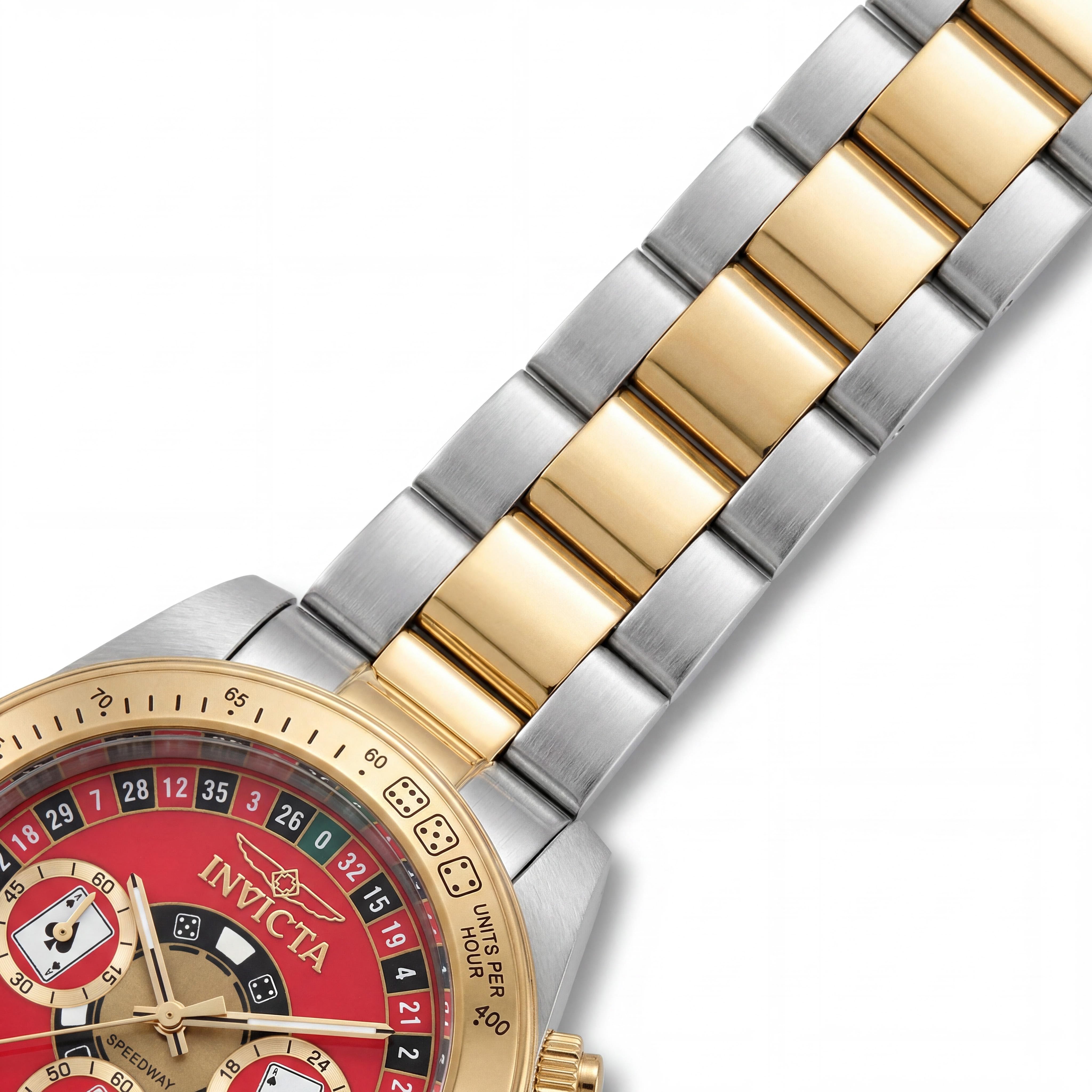 Reloj de cuarzo unisex Invicta Speedway 50495 de acero inoxidable con esfera roja, 39 mm, resistente al agua 200M, Photo 3