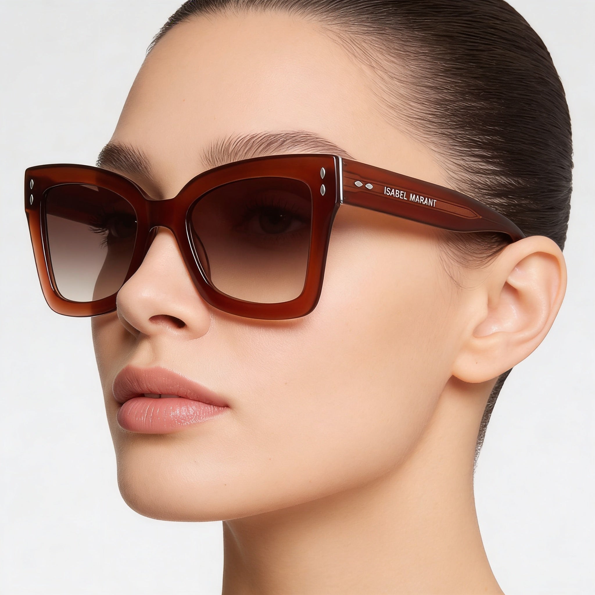 Isabel Marant Im 0103/s Women's Casual Cat Eye/Butterfly Red Acetate Sunglasses, Pink Double Shade Lenses, 52mm, Photo 4