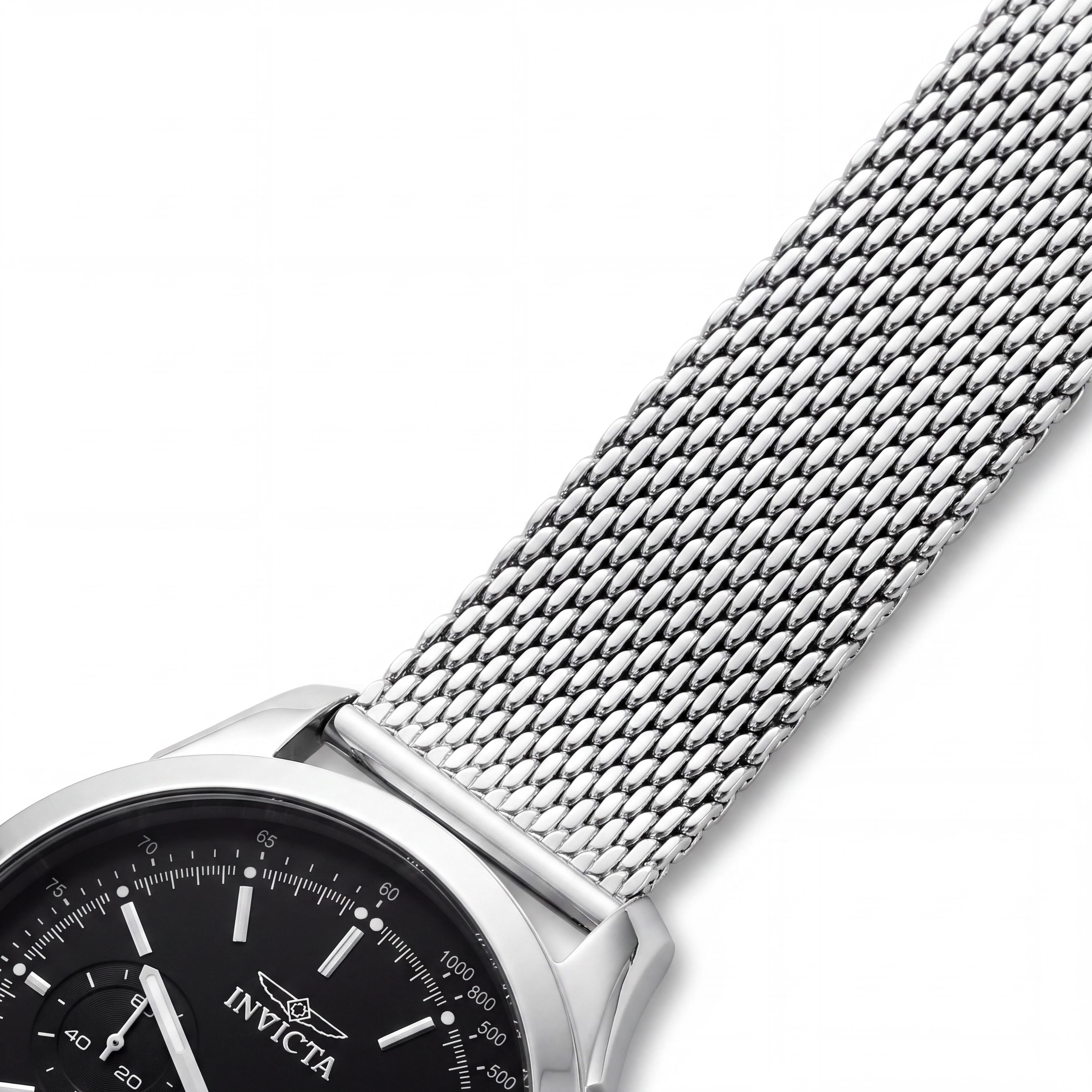 Invicta Speedway Cronógrafo para hombre de cuarzo de acero inoxidable plateado, resistente al agua hasta 100 m, brilla en la oscuridad, Photo 3