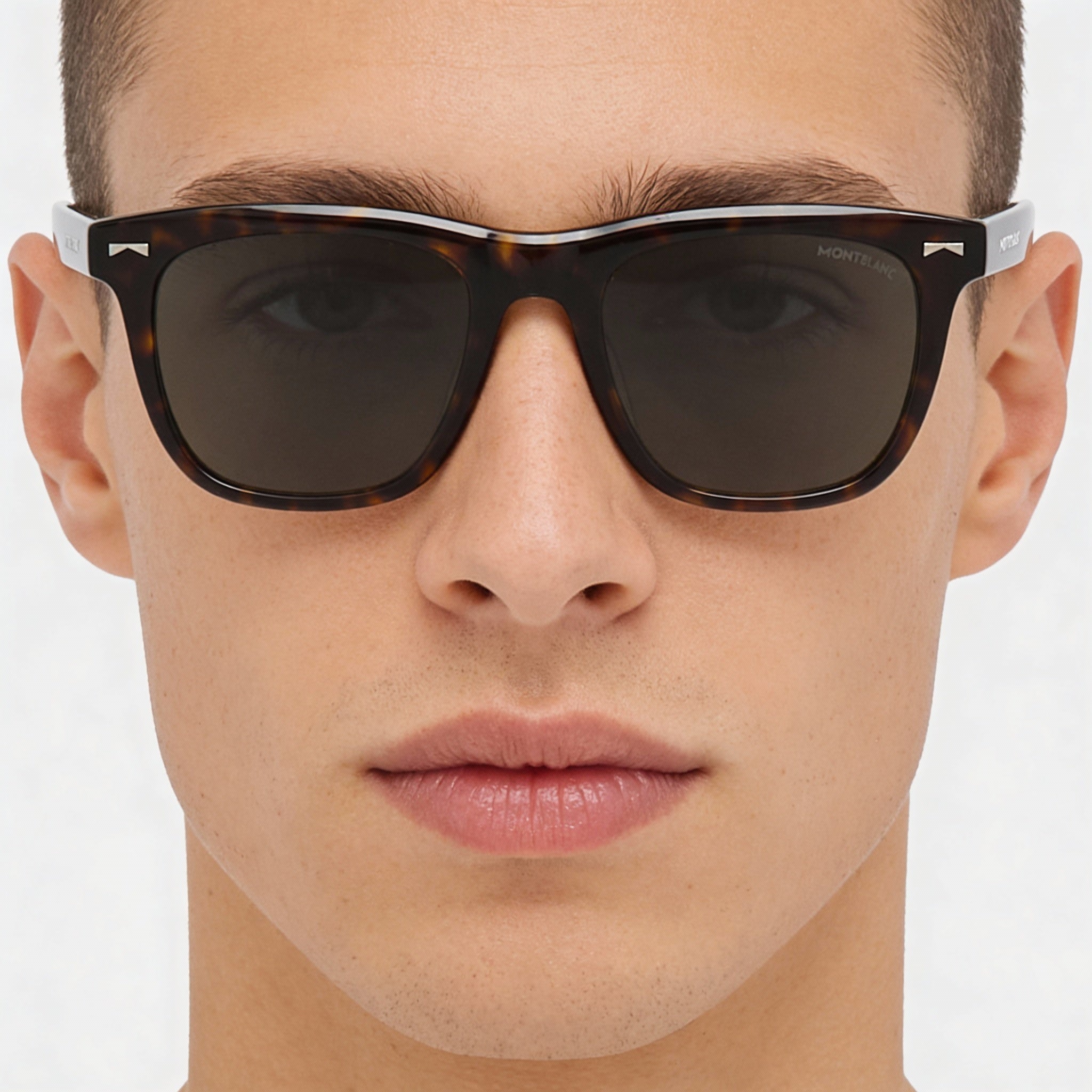 Gafas de sol Montblanc para hombre, cuadradas o rectangulares, de plástico, con protección UV, montura verde habana, lentes verdes, 53 mm, Photo 5