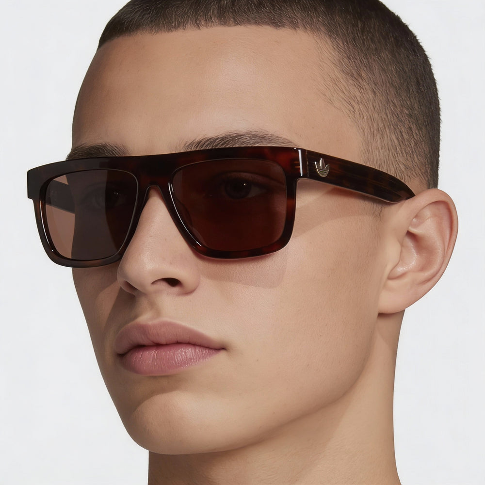 adidas Originals Or0127 Unisex Eyewear Dark Havana Acetate Frame Brown Non-Polarized Lenses 56mm