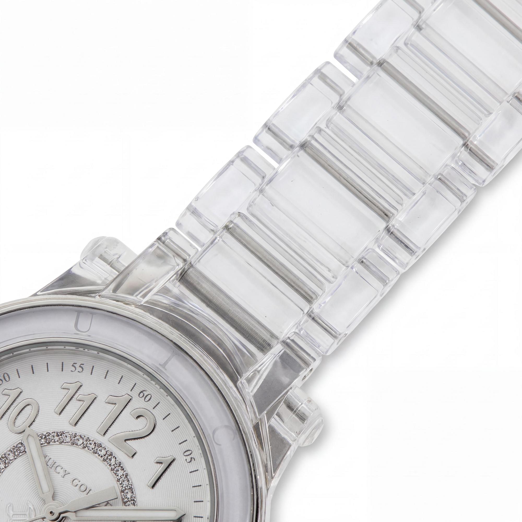 Juicy Couture 1900903 HRH Women's Clear Plastic White Dial 38mm Watch, Photo 3
