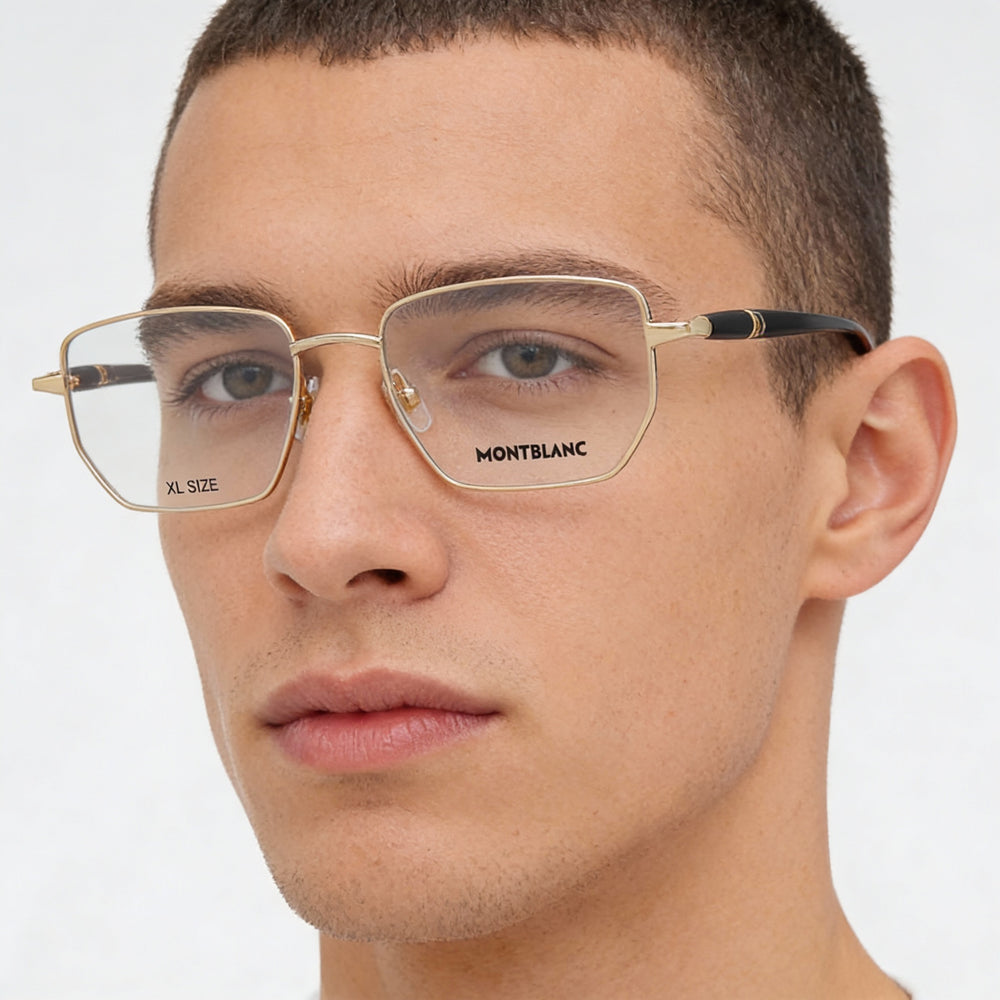 Montblanc MB0347O Men's Multicoloured Acetate Optical Frame with Black Non-Polarized Glass Lenses 29-18-120mm