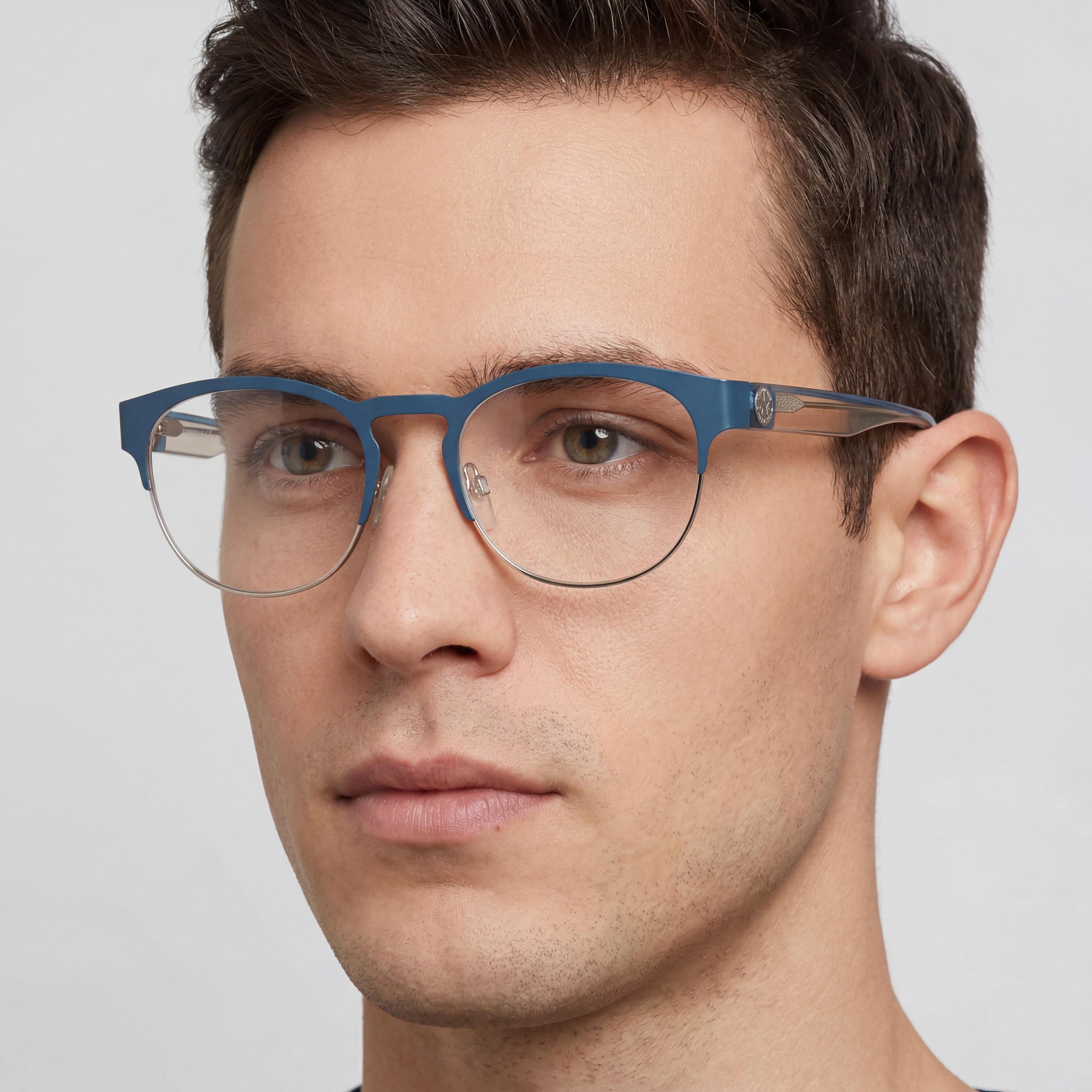 Gafas Converse Cv3026 de metal azul verdoso mate plateadas para hombre 51mm, Photo 4