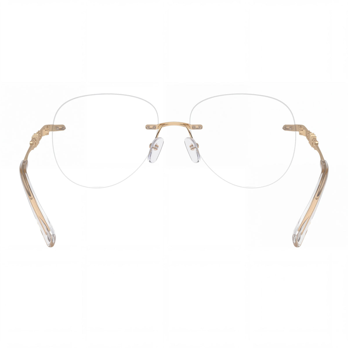 Gafas graduables Michael Kors MK3077 Kyoto para mujer, montura redonda de metal brillante en oro claro, sin lentes, 56 mm, Photo 3