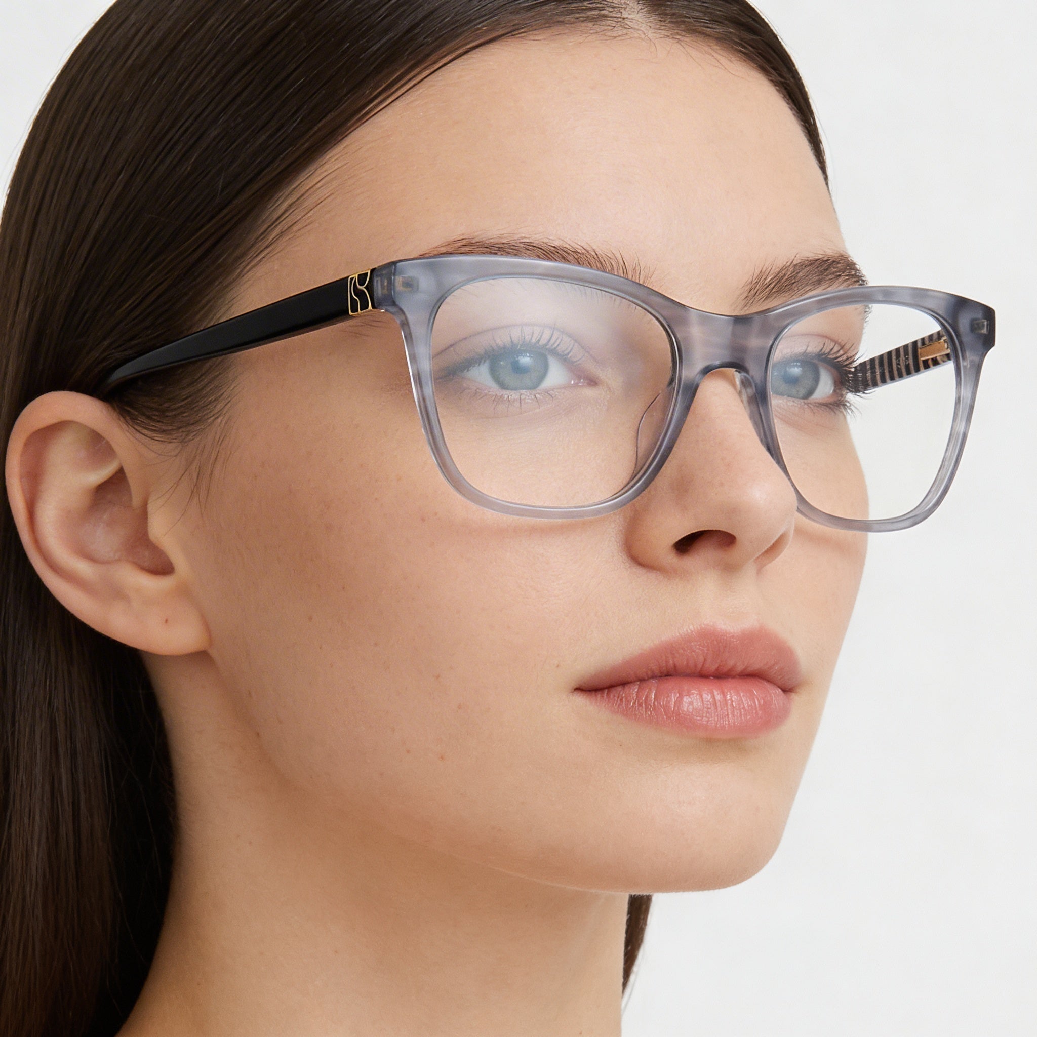 kate spade new york Temperance Women's Classic Grey Horn Acetate Optical Frames with Polycarbonate Lenses 49-18-140, Photo 4