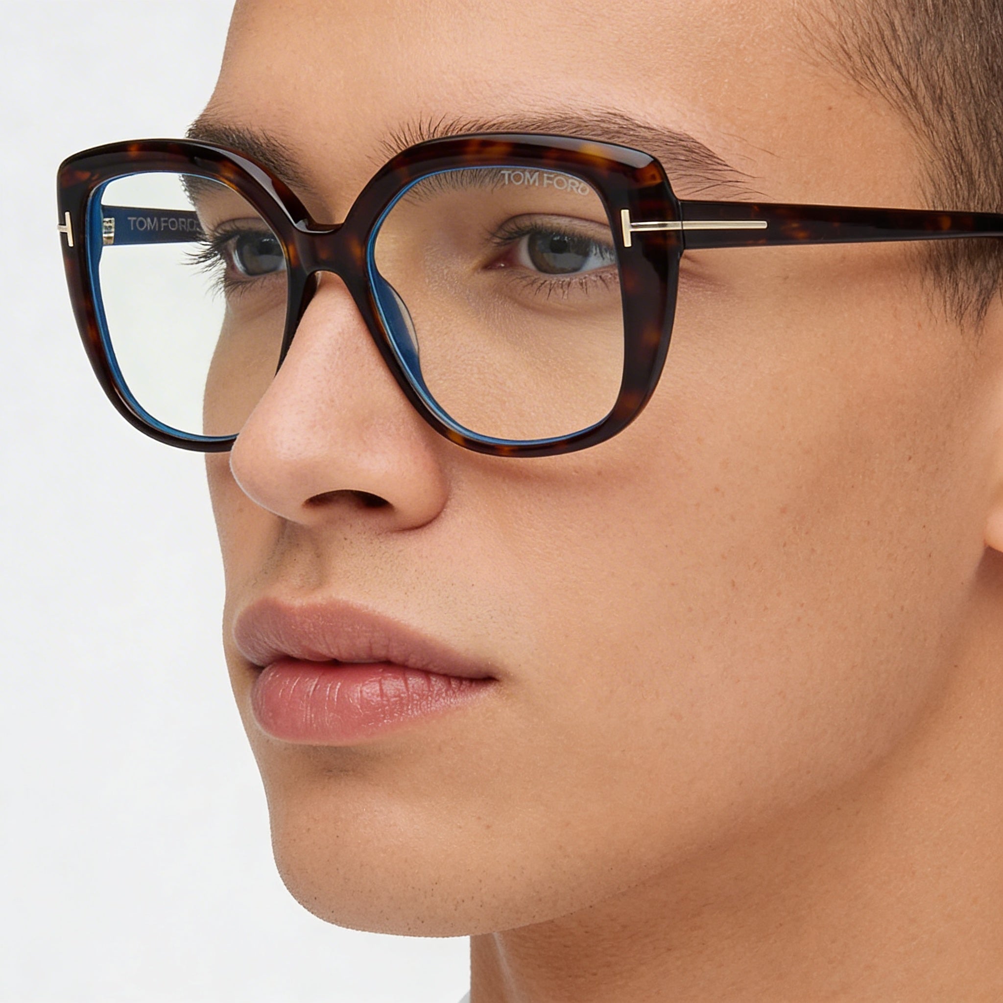 Tom Ford Clásico Unisex Filtro Azul Plástico Montura Habana Oscuro con Cristales Negros, Lente de 53mm, Puente de 16mm, Patilla de 140mm, Photo 4