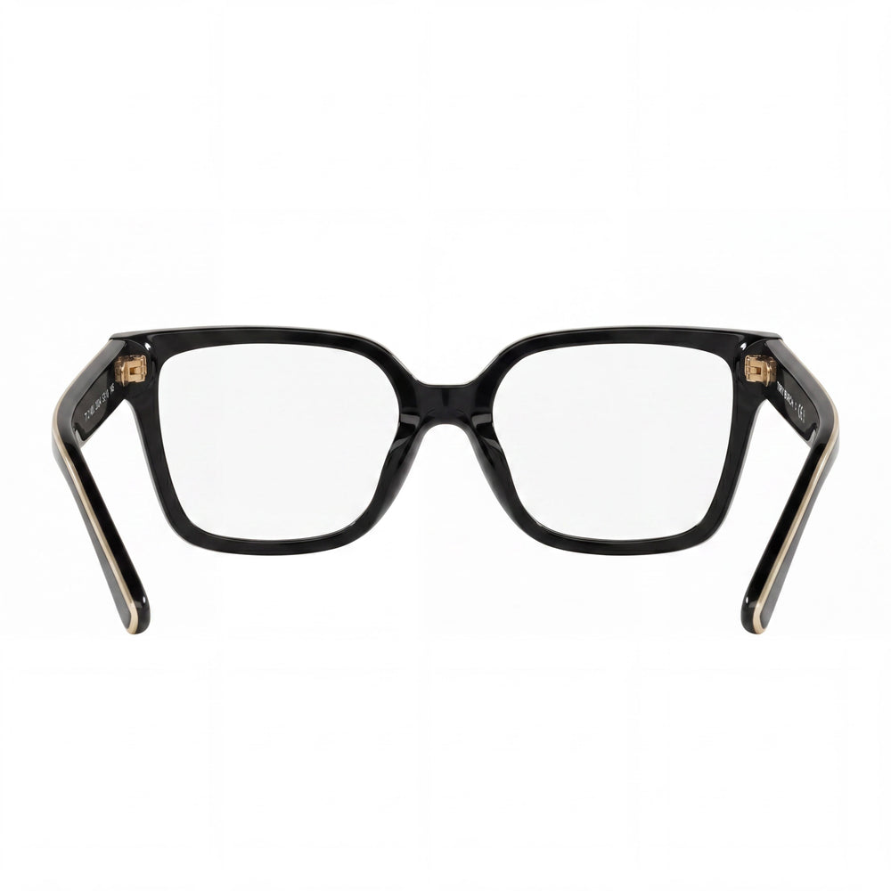 Gafas Tory Burch Ty 2148u cuadradas de metal y acetato para mujer, color negro marfil, 52 mm