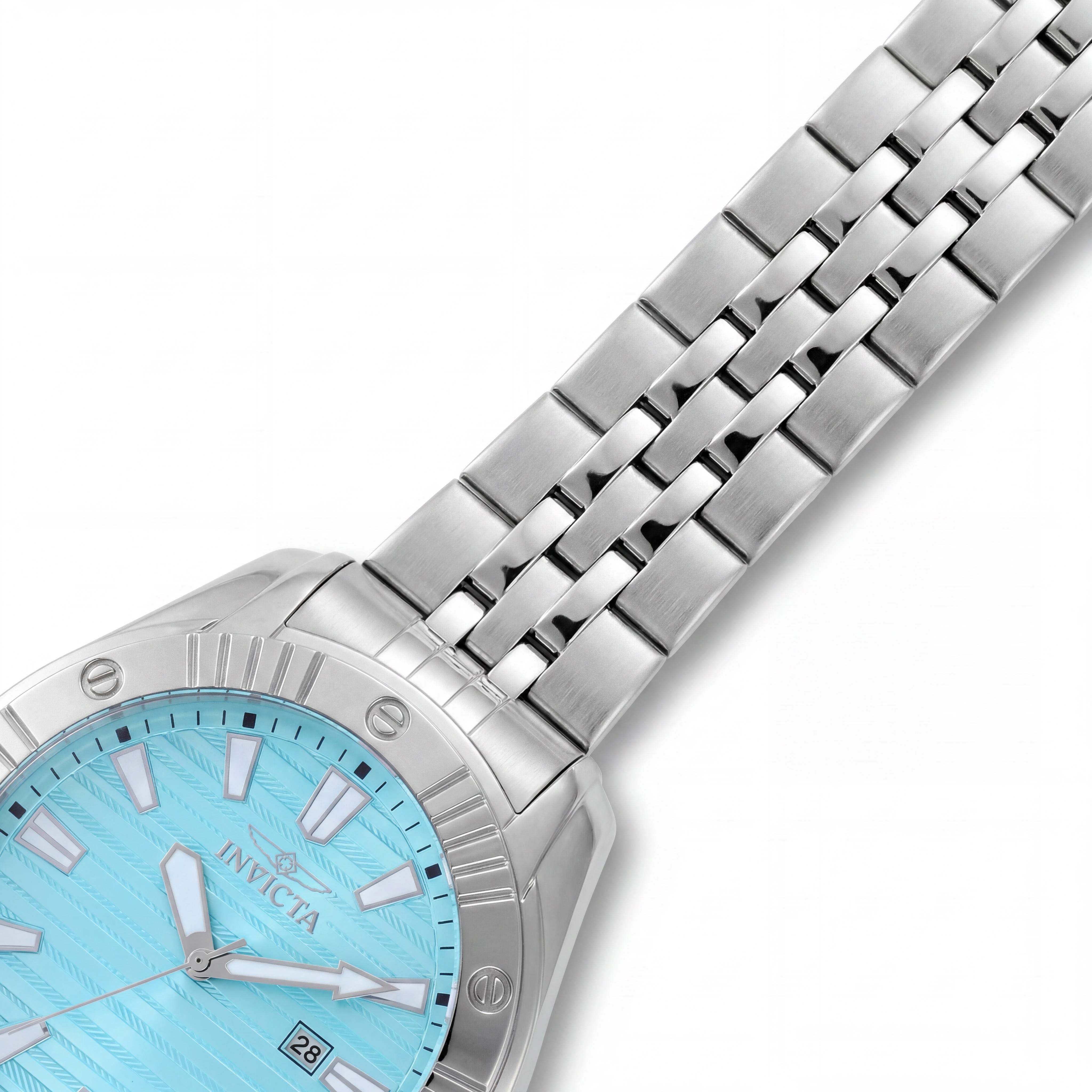 Reloj de cuarzo Invicta Angel 50386 para mujer con caja de acero inoxidable plateada de 47 mm y esfera azul, Photo 3