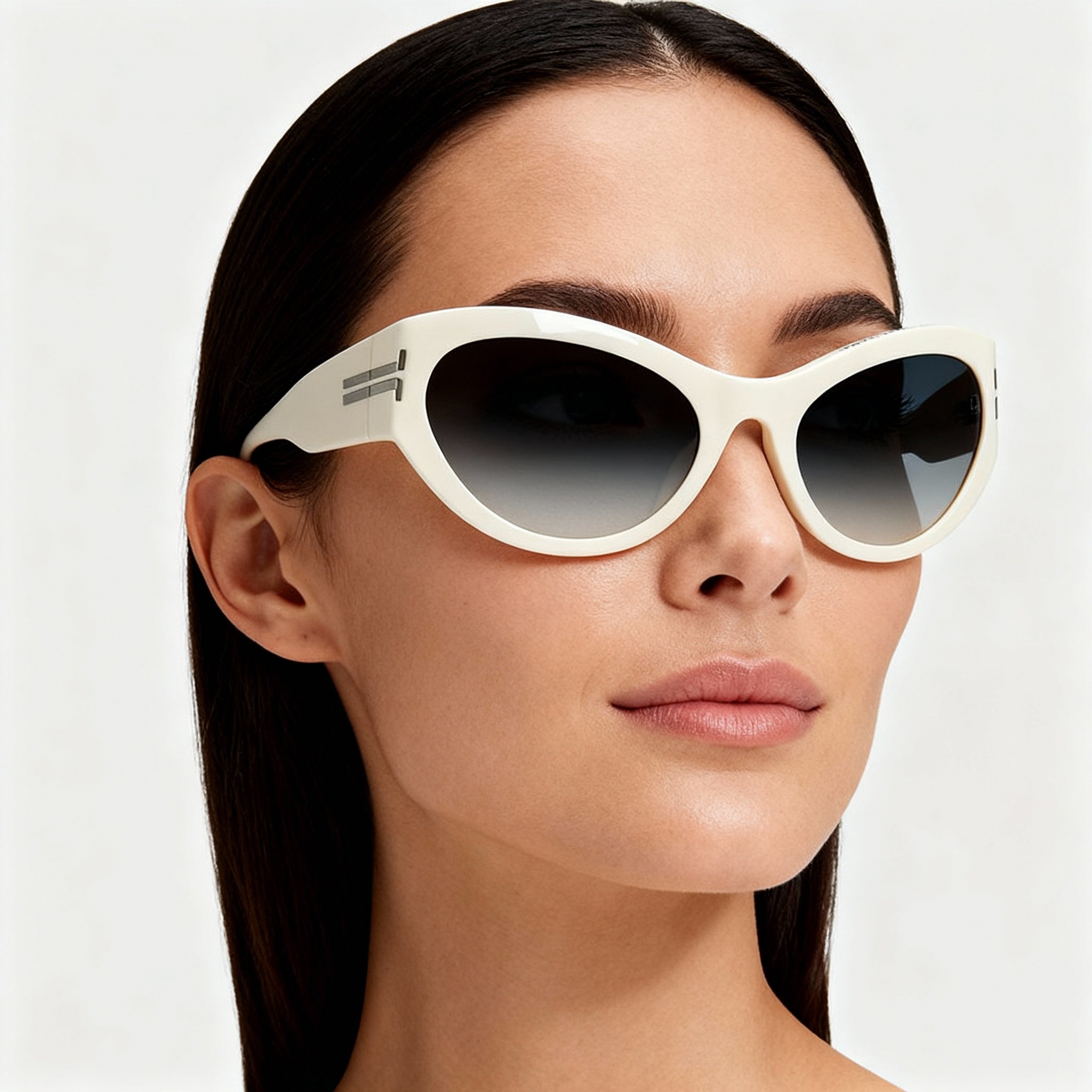 Marc Jacobs Icon (Jar) Women's Ivory Grey Acetate Frame Non-Polarized UV Protection Sunglasses 61mm, Photo 5