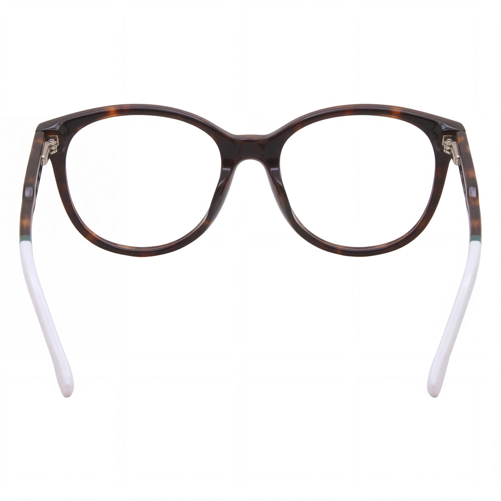 Lacoste Modern Unisex Havana Plastic Eyeglass Frames with Non-Prescription Demo Lenses, 48mm