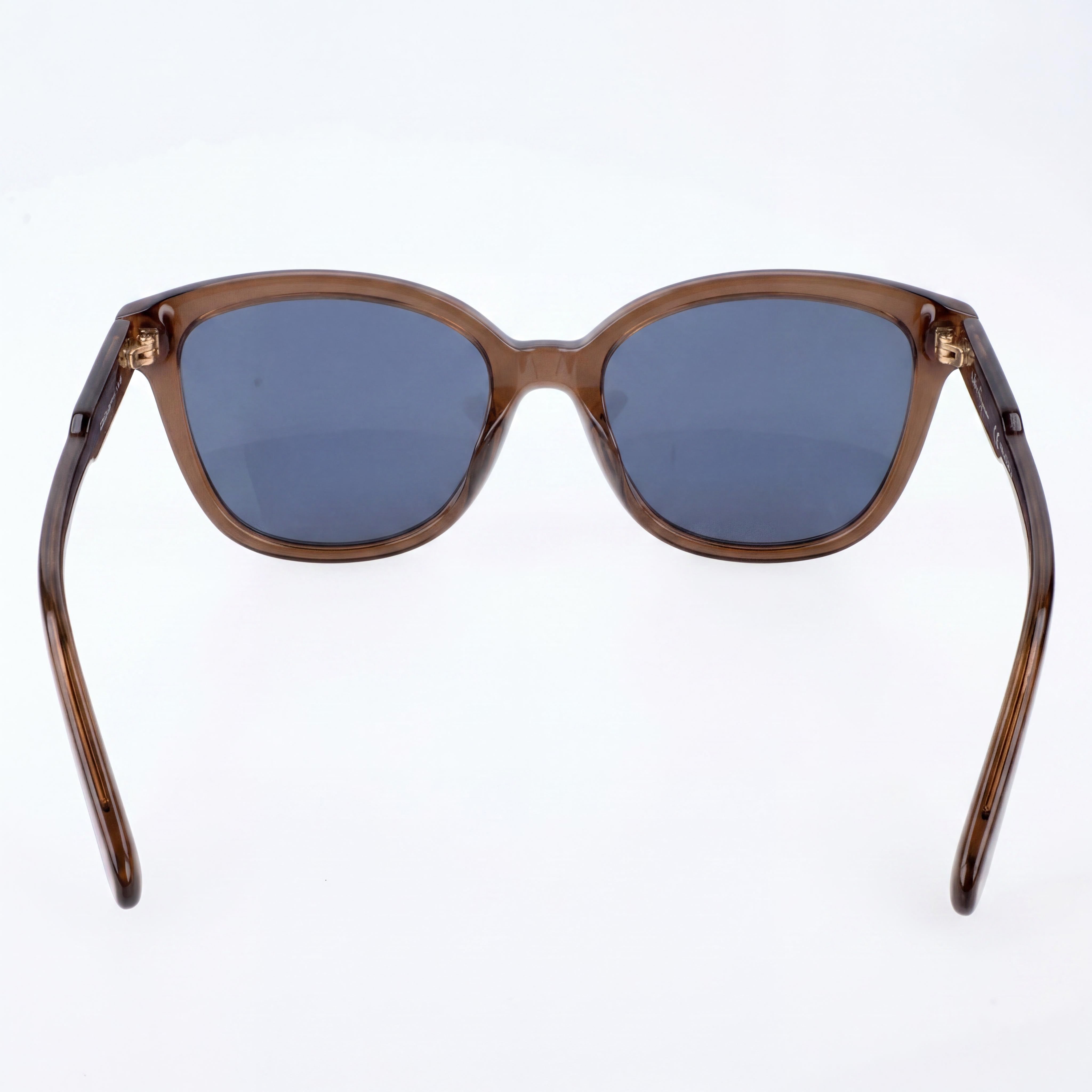 Salvatore Ferragamo Contemporary Women's Brown Acetate Square UV Protection Blue Lens 56mm Sunglasses, Photo 3