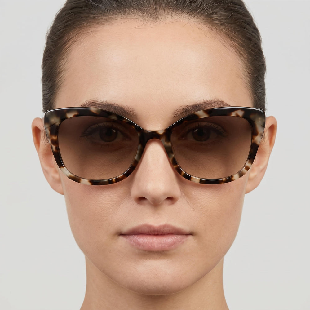 kate spade new york Amaras Women's Tortoise Plastic Cat-Eye Prescription-Ready UV Protection Sunglasses with Brown Gradient Lenses 55mm