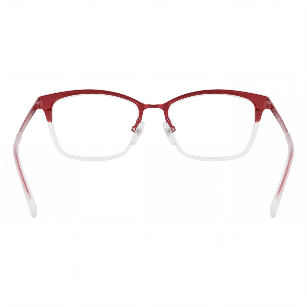Gafas Police Modern para mujer, color rojo mate, con inyección de metal y lentes semimate en rojo, de 51 mm