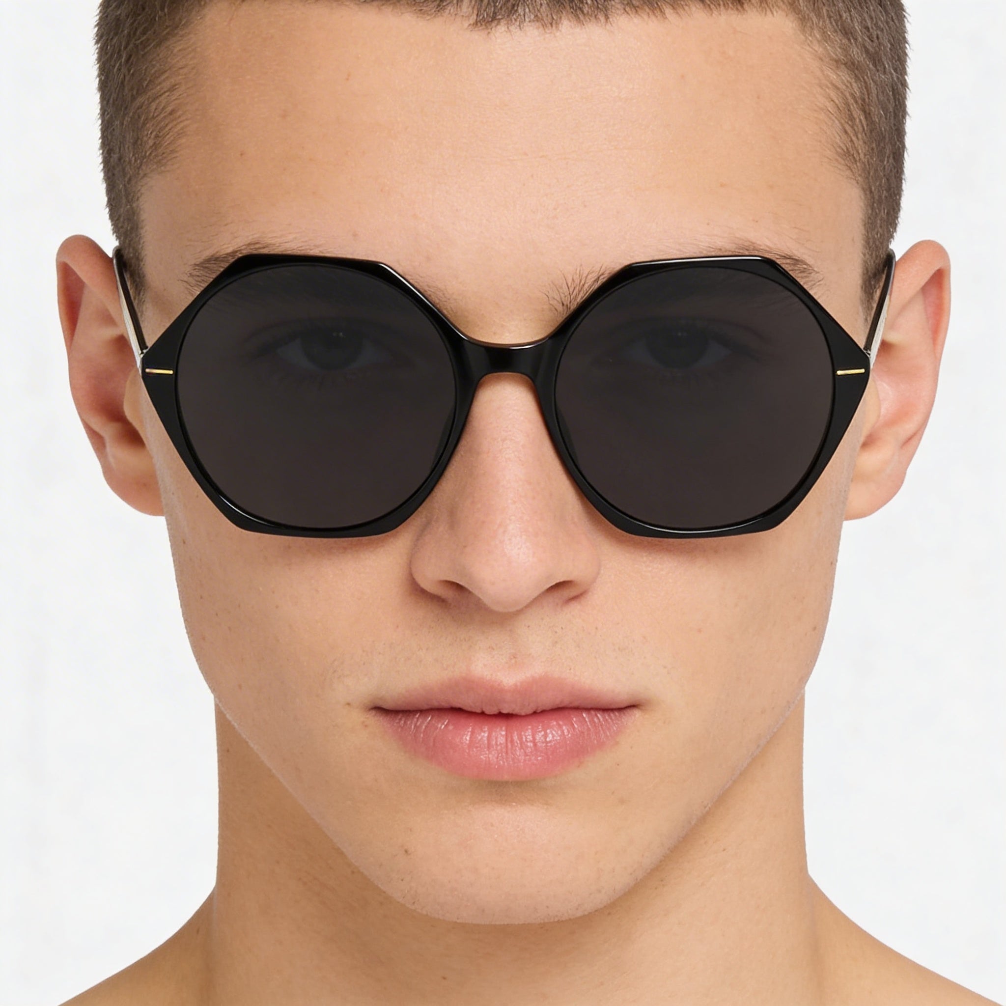 HUGO BOSS Light & Minimal Unisex Black Crystal Grey Acetate Non-Polarized Lens Sunglasses 56mm, Photo 4