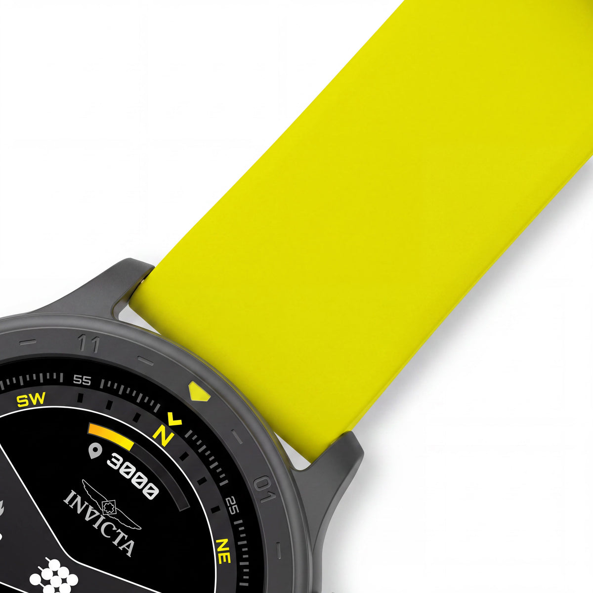 Invicta Casual I-Tech-004 Reloj inteligente digital unisex, pantalla de 1,43", GPS, Bluetooth, resistente al agua, negro y amarillo, Photo 3