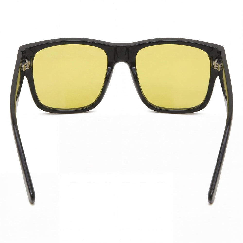 BURBERRY Knight Geometric Men's Black Propionate Frame Yellow UV Protection Lenses 57mm Sunglasses