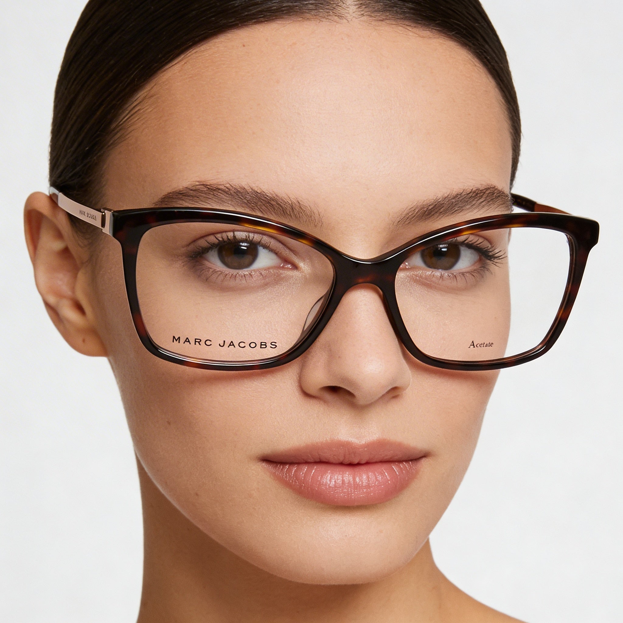 Marc Jacobs Marc 306 Women's Tortoiseshell Acetate Square Eyeglasses with Havana Polycarbonate Lenses 54mm, Photo 3